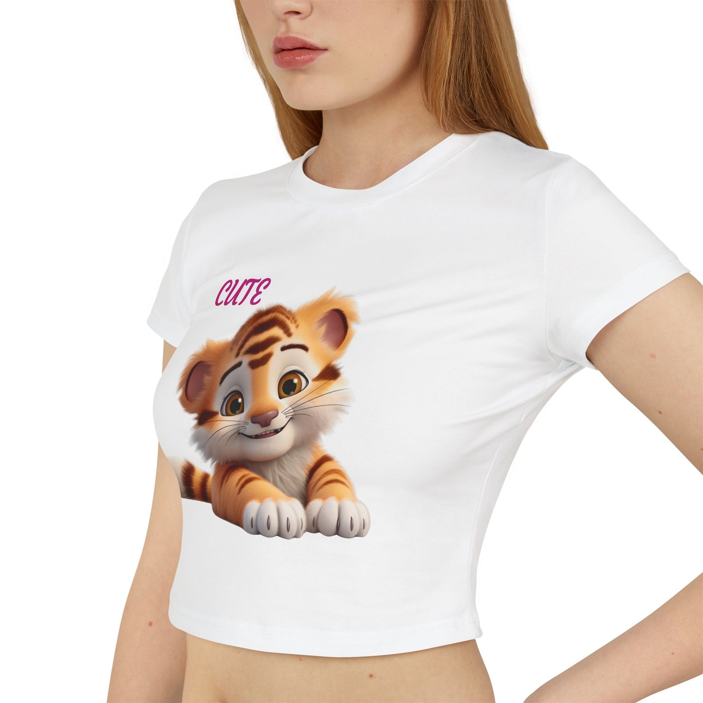 Princess Grace Cute Tiger Women's Baby Tee Playful & Stylish T-Shirt