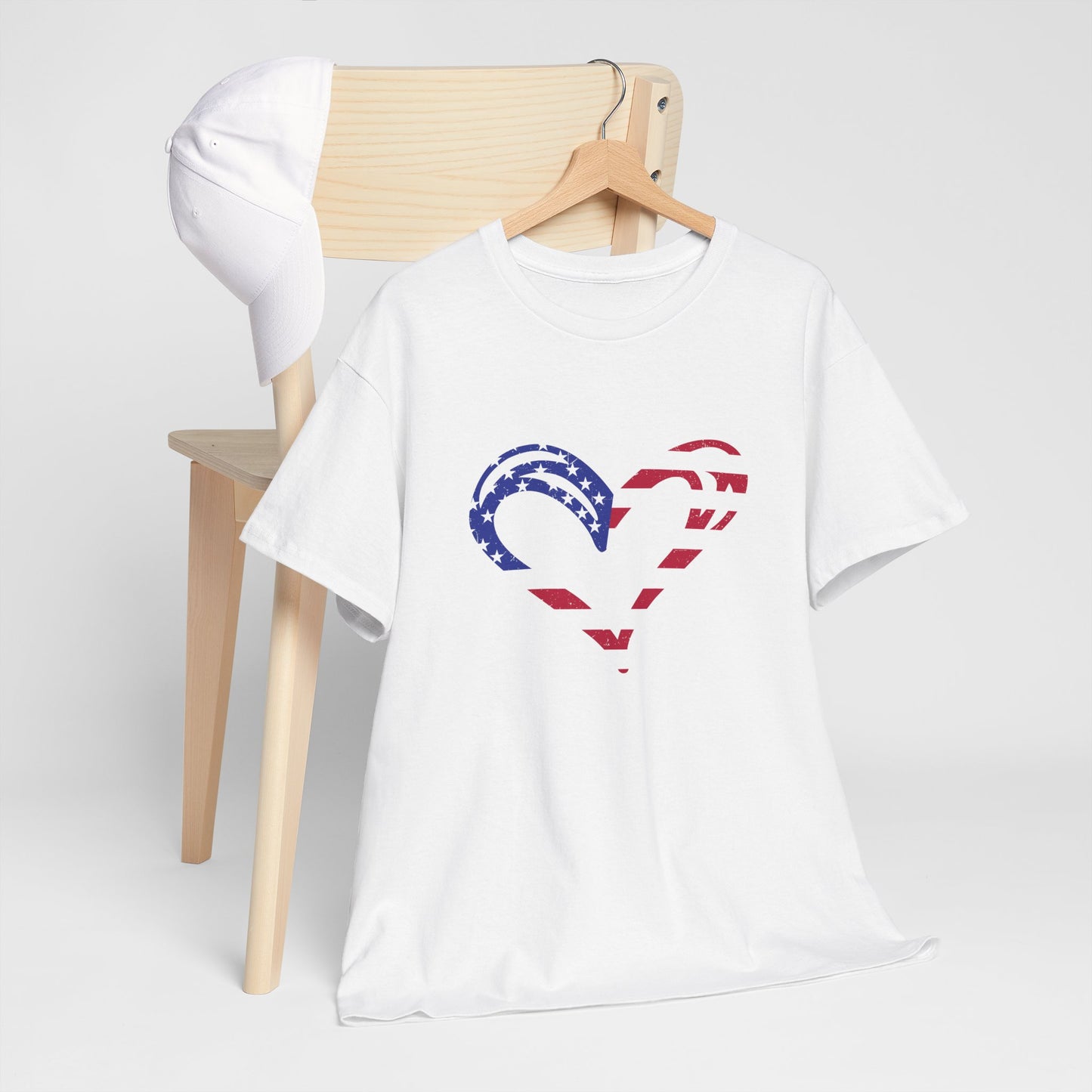 Princess Grace Patriotic Heart Unisex Heavy Cotton Tee
