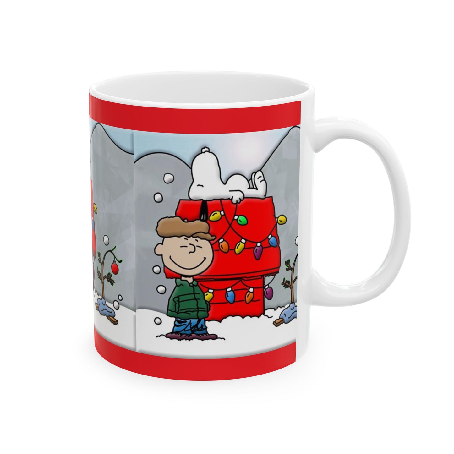 Princess Grace Christmas Cheer Ceramic Mug 11oz & 15oz Size Holiday Gift with Snoopy and Friends