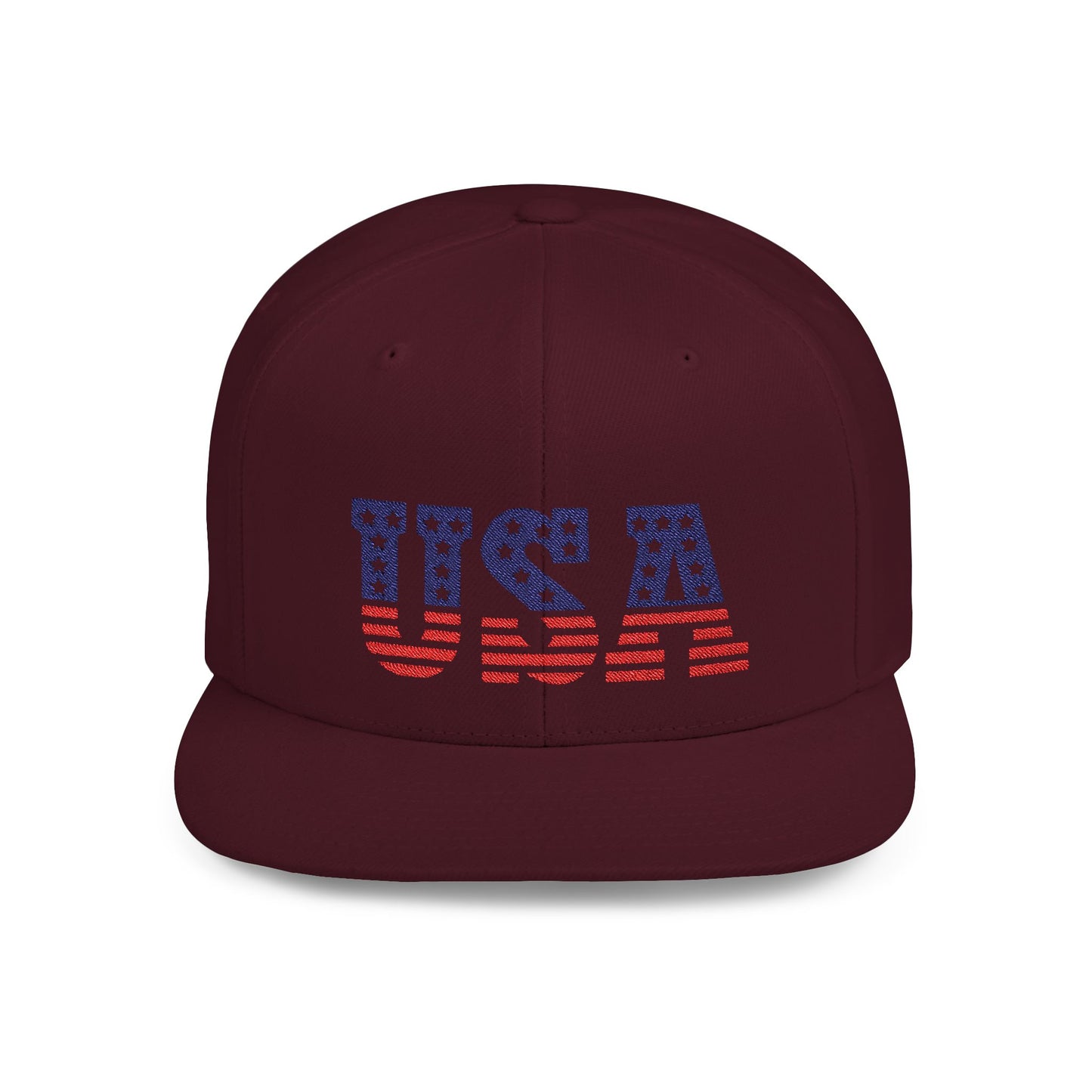 Princess Grace USA Flag Flat Bill Snapback Cap Patriotic Adjustable Hat for Summer Celebrations