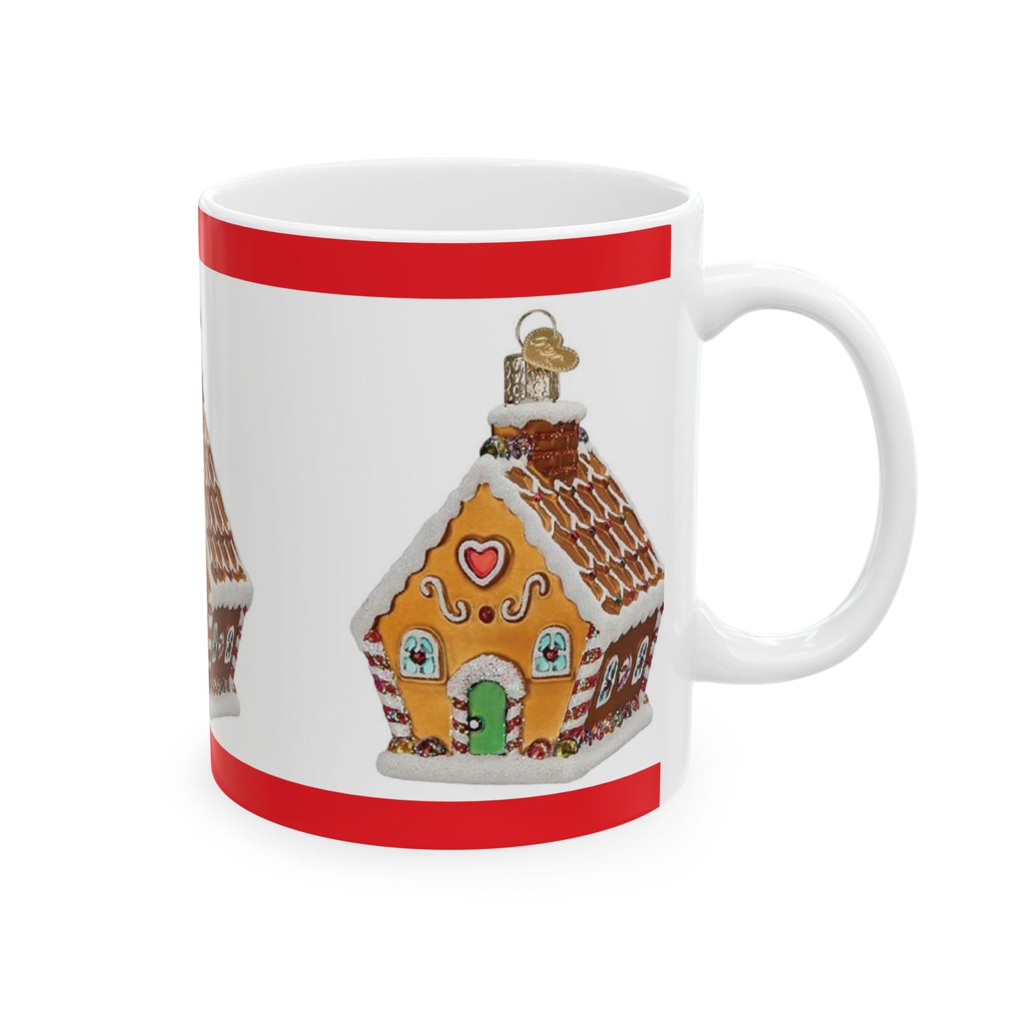 Princess Grace Gingerbread House Ceramic Mug Holiday Coffee Cup (11oz 15oz)