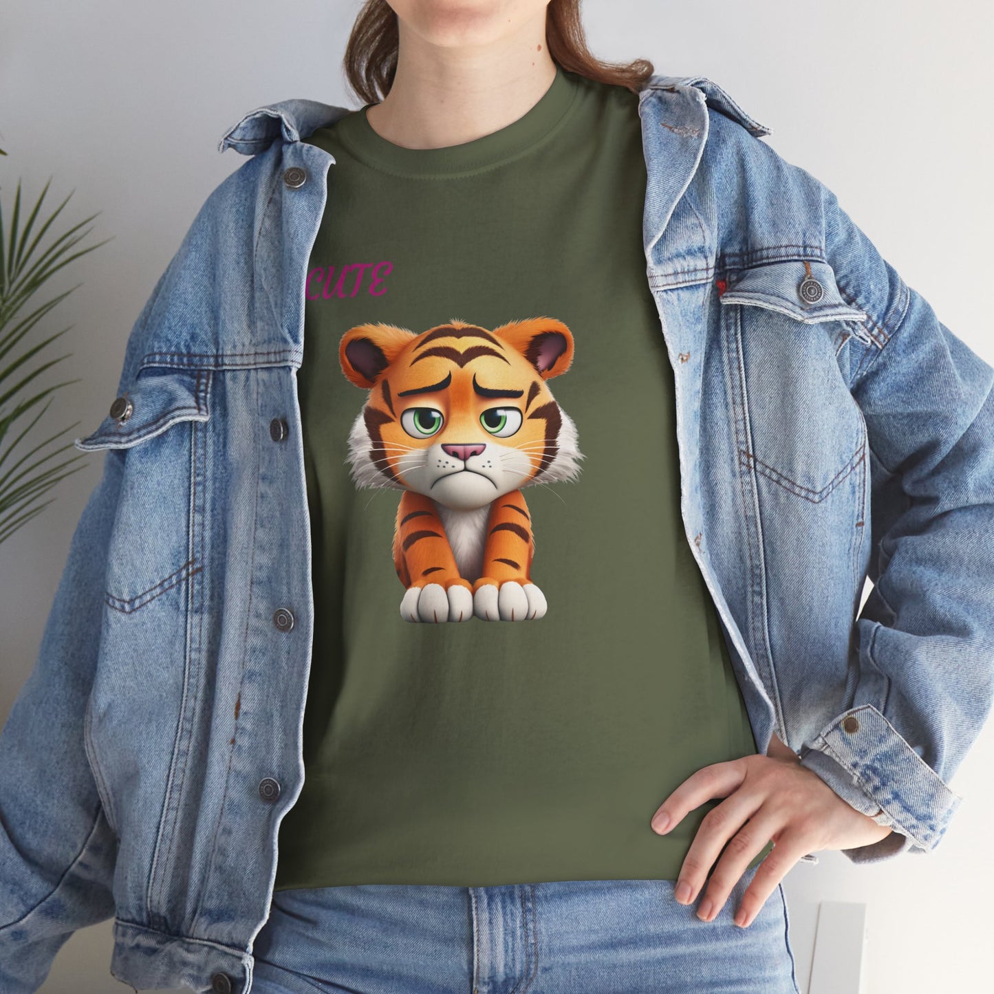 Princess Grace Cute Cartoon Tiger Unisex Heavy Cotton Tee
