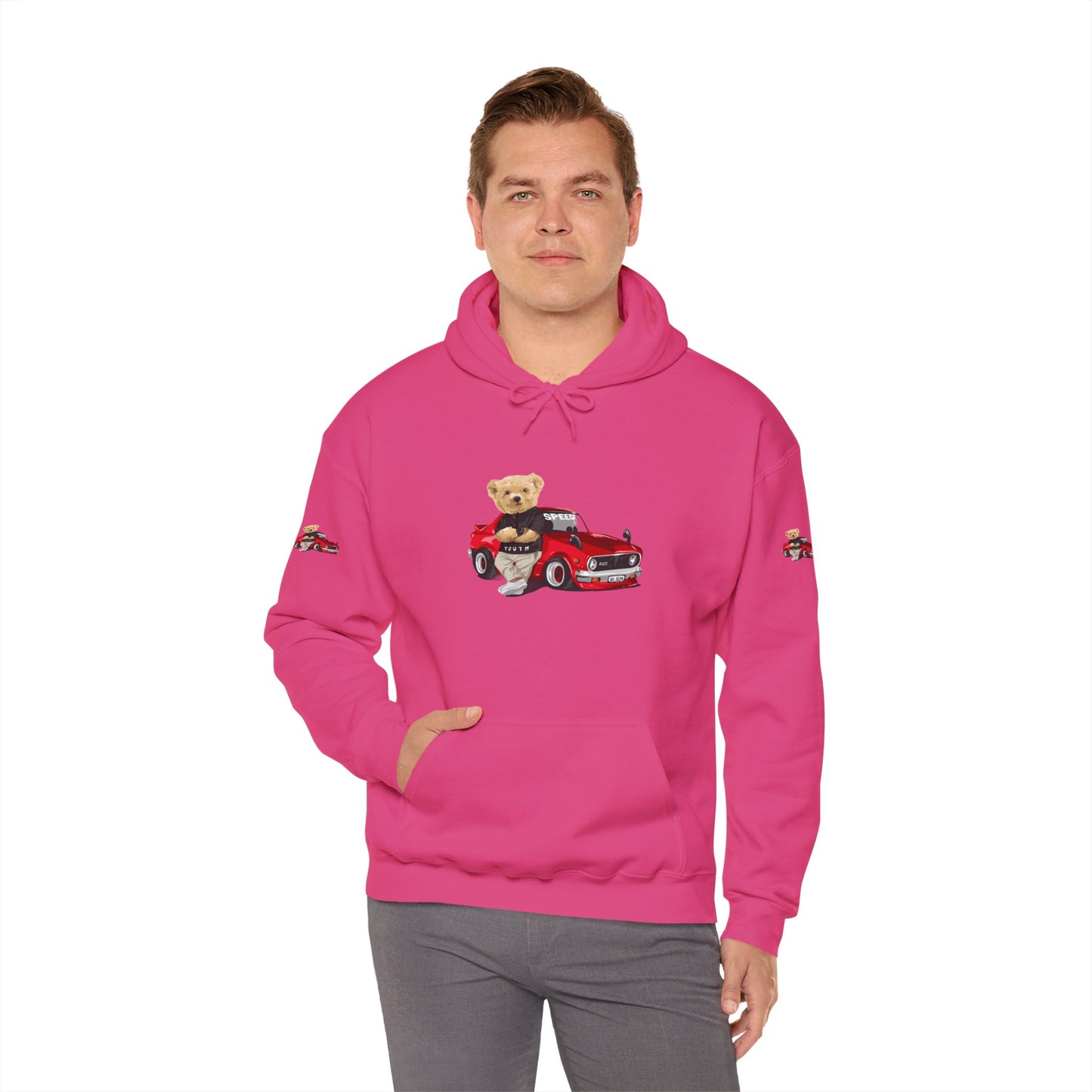Princess Grace Vintage Bear Car Hoodie Fun Unisex Sweatshirt for Auto Lovers
