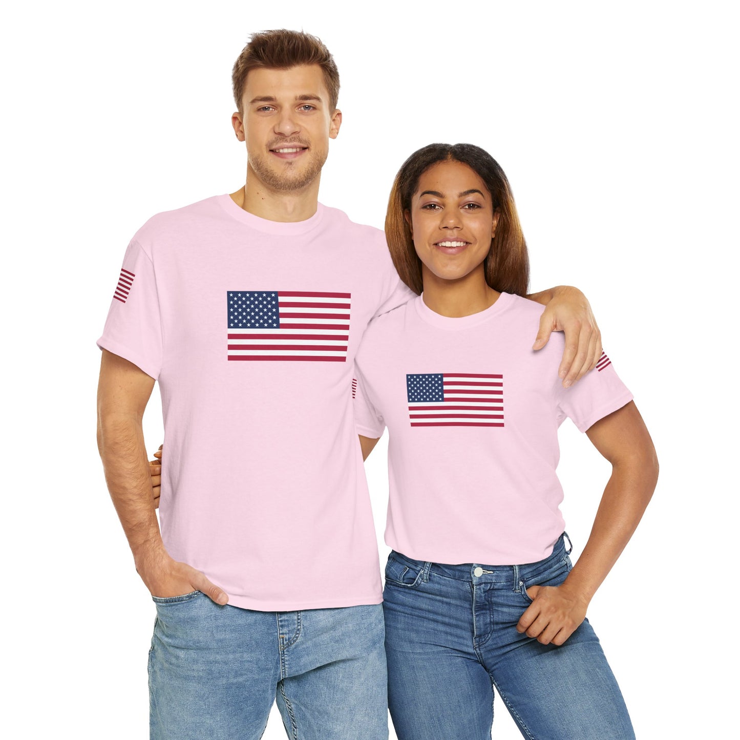 Princess Grace Patriotic Unisex Heavy Cotton Tee with USA Flag Design