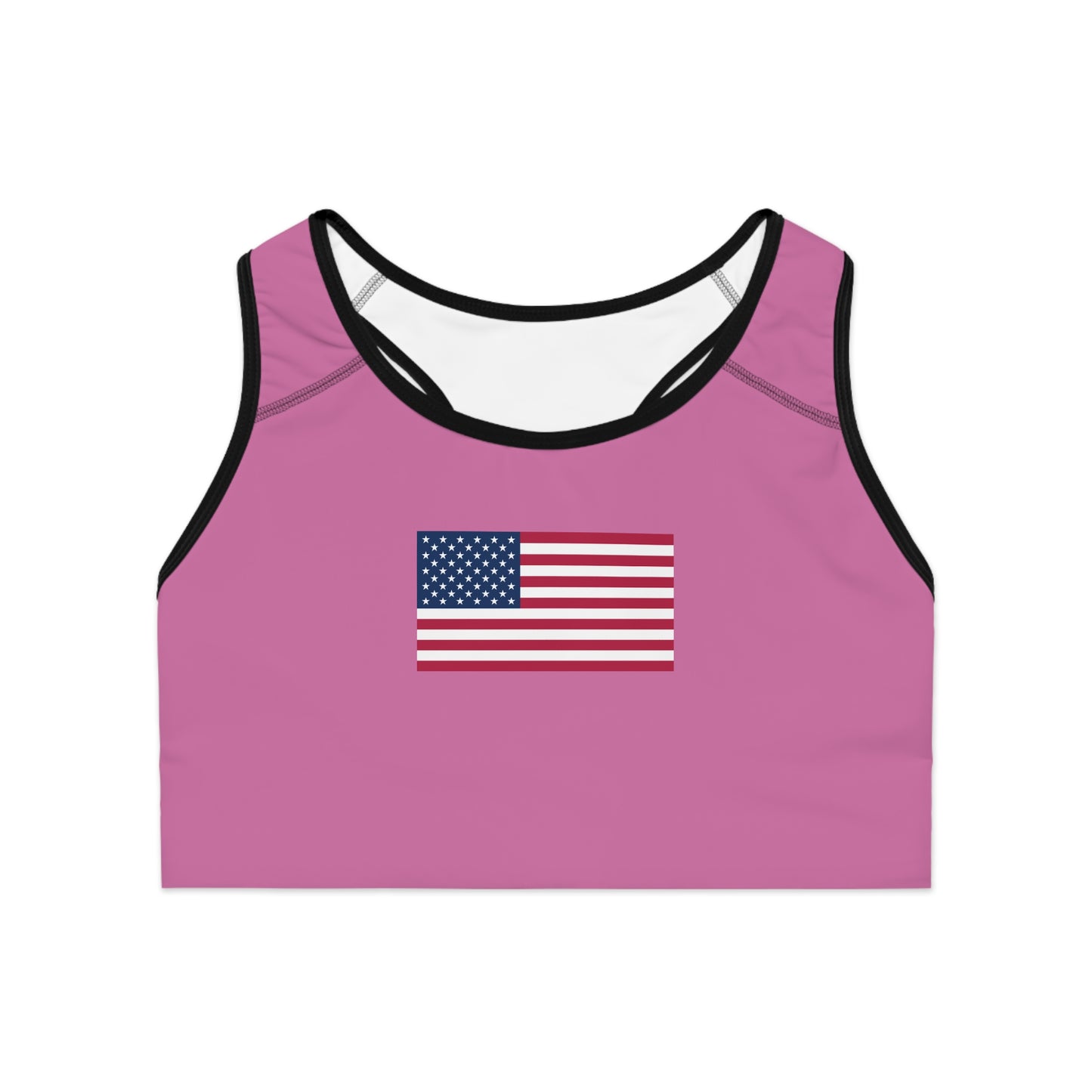 Princess Grace Patriotic Sports Bra USA Flag Design for Active Women