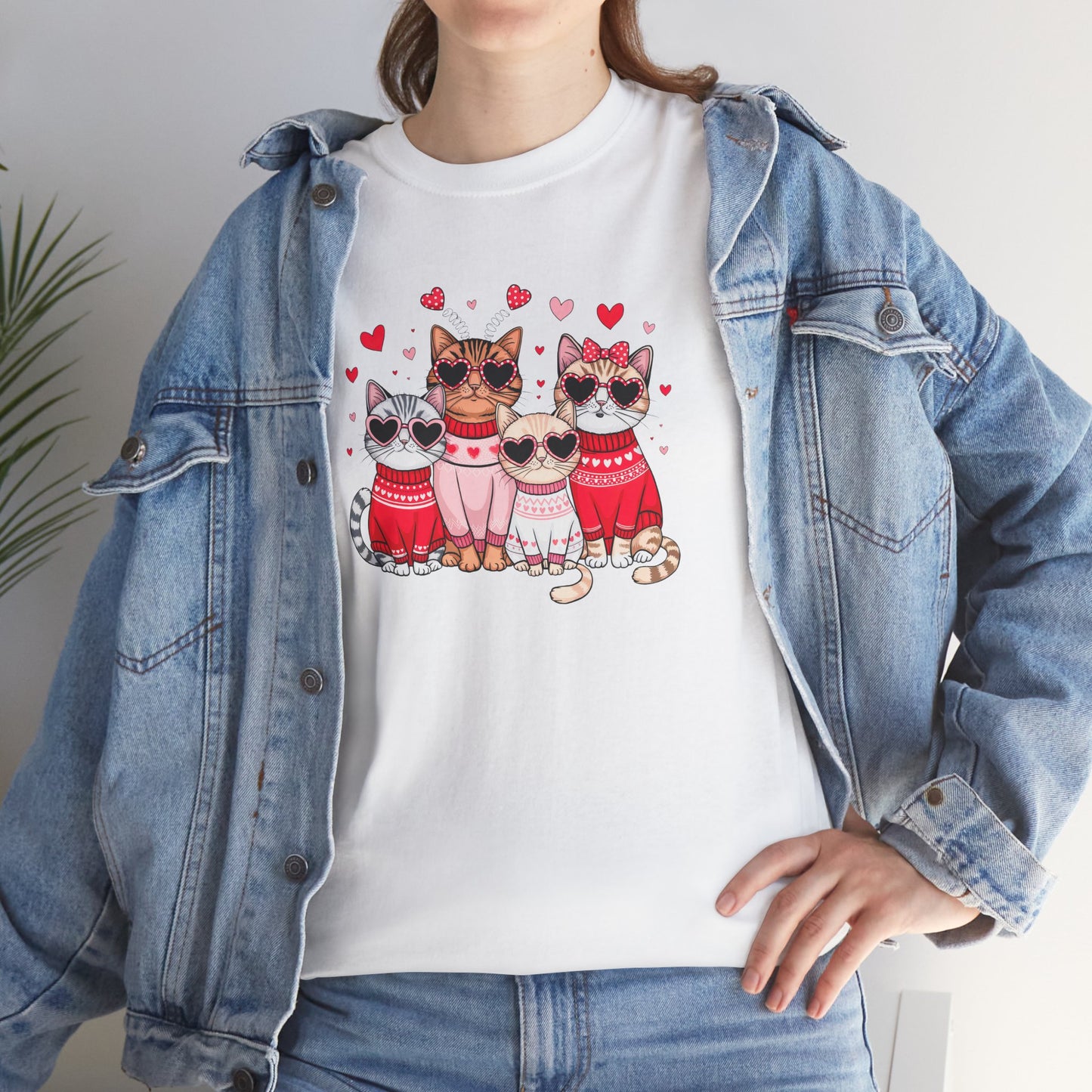 Princess Grace Cute Cat Lovers Unisex Heavy Cotton Tee Adorable Cats in Sweaters
