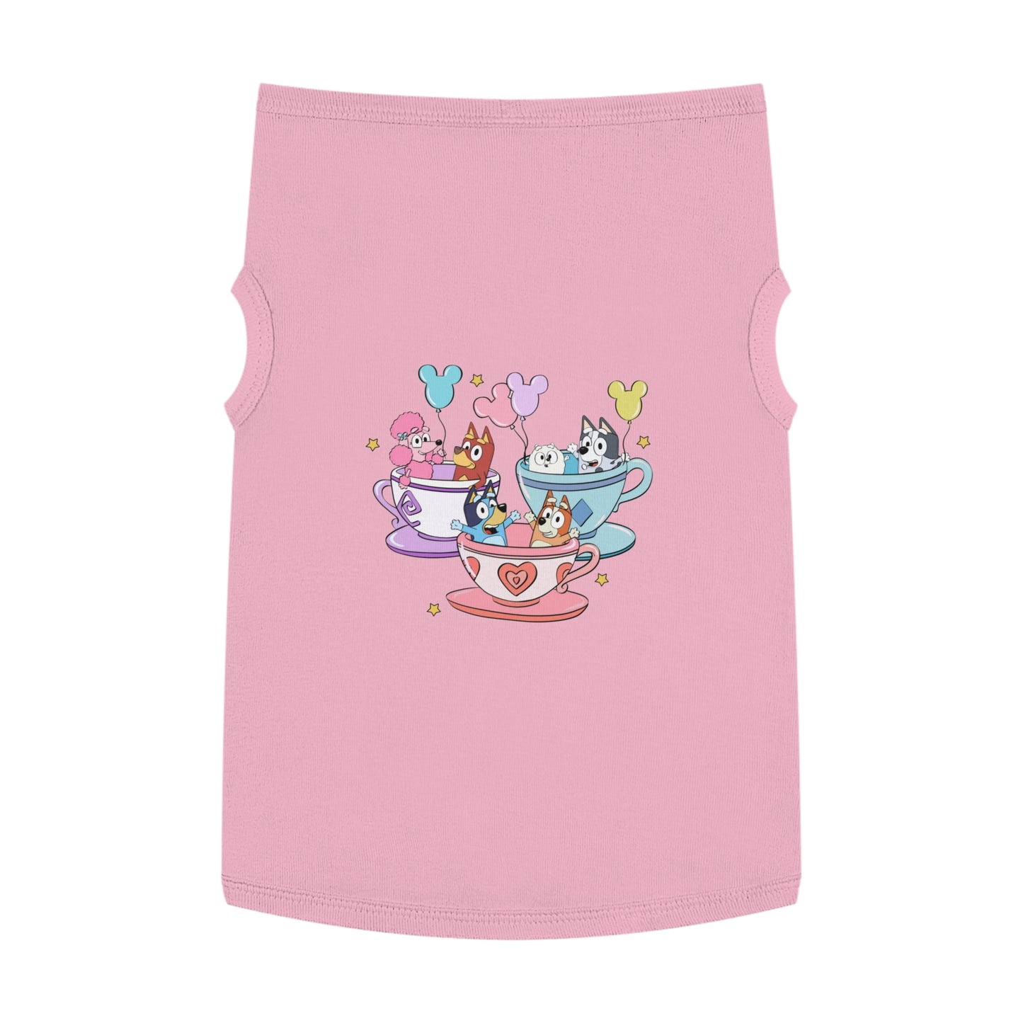 Princess Grace BLUEY Whimsical Pet Tank Top Tea Party Theme for Dog Lovers
