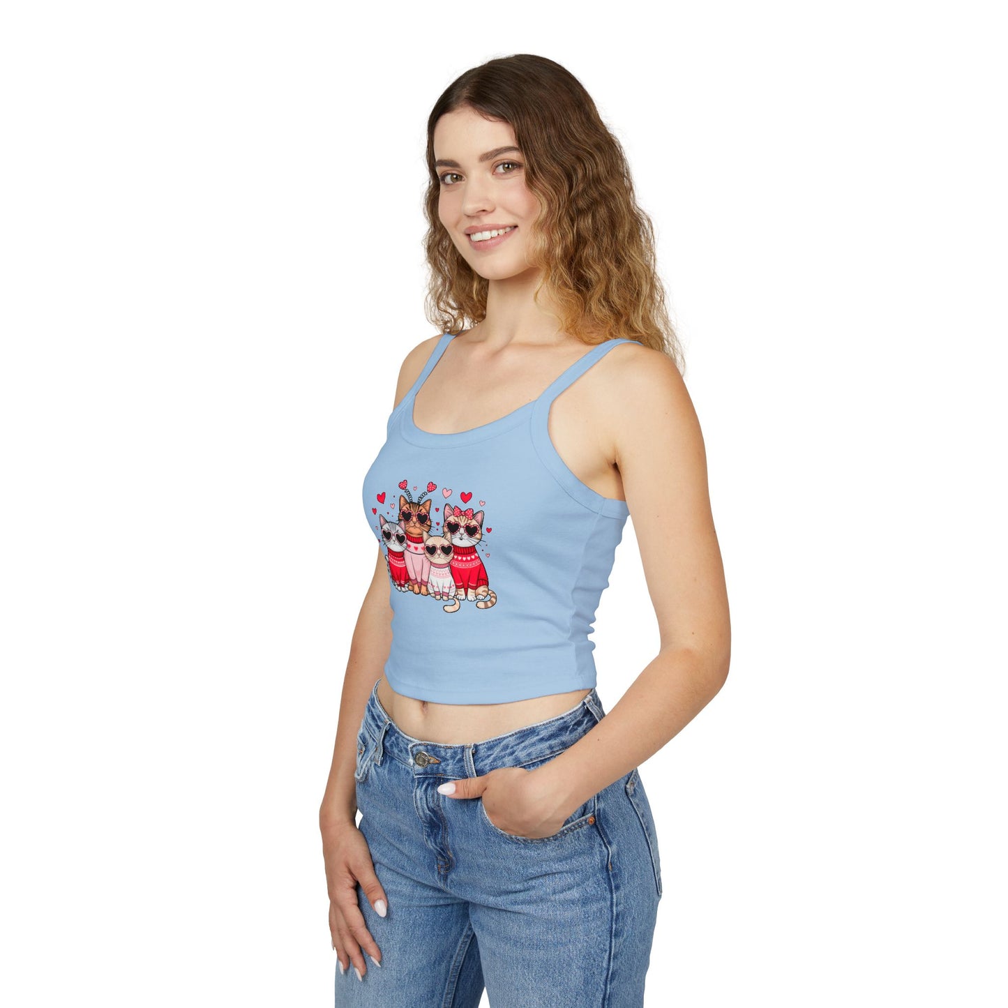 Princess Grace Cute Cats Spaghetti Strap Tank Top Perfect for Cat Lovers