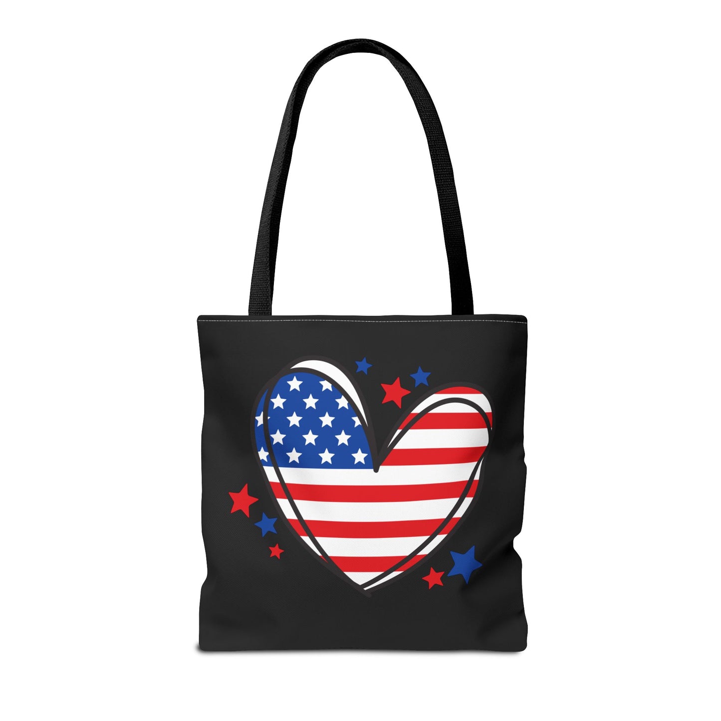 Princess Grace Patriotic Heart Tote Bag USA Flag Design for Holidays & Everyday Use