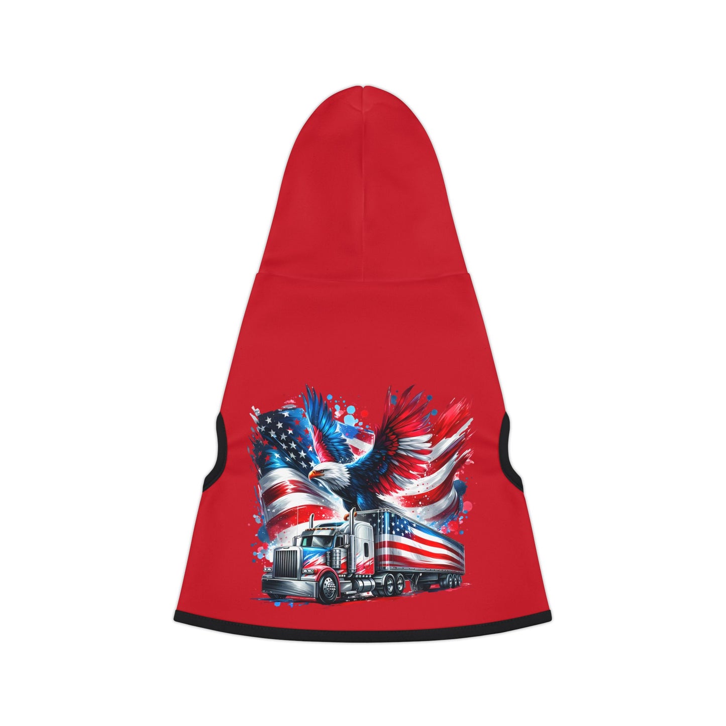 Princess Grace Patriotic Pet Hoodie with Truck and Eagle Design