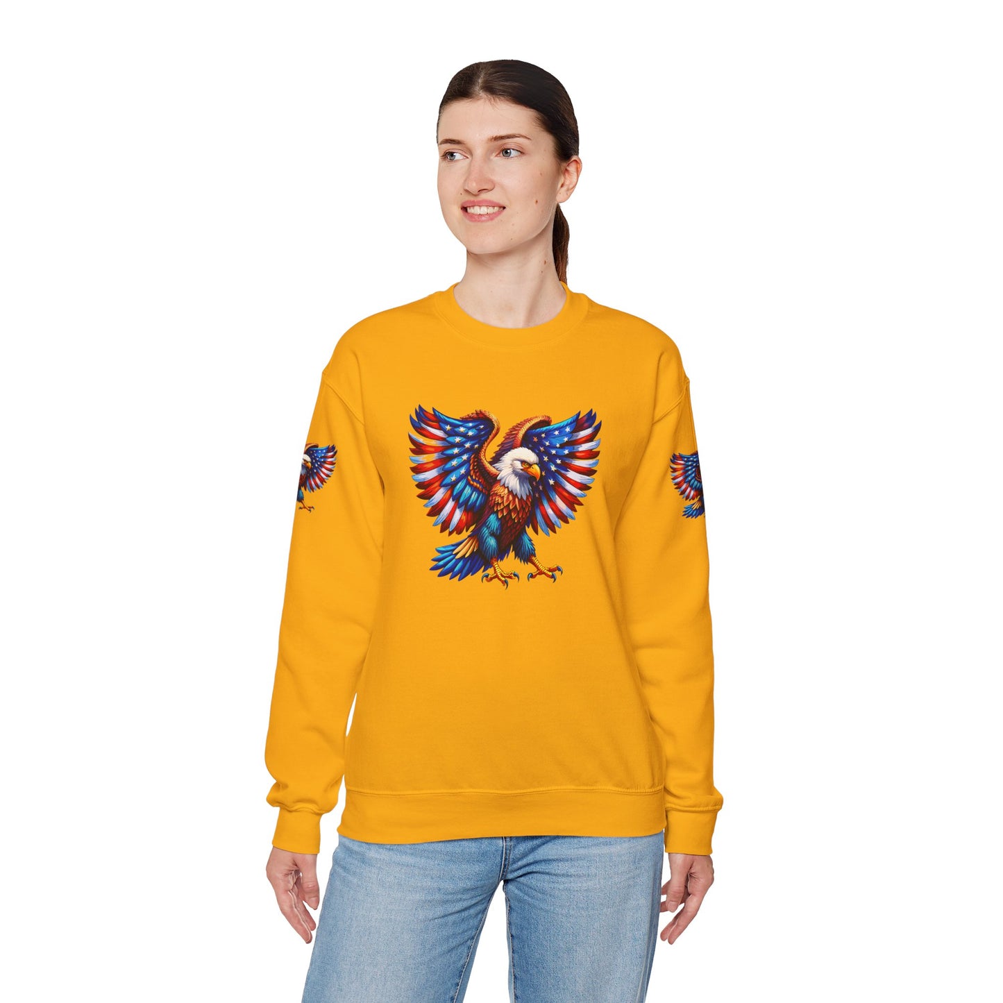 Princess Grace Eagle Wings Unisex Crewneck Sweatshirt Patriotic Graphic Pullover