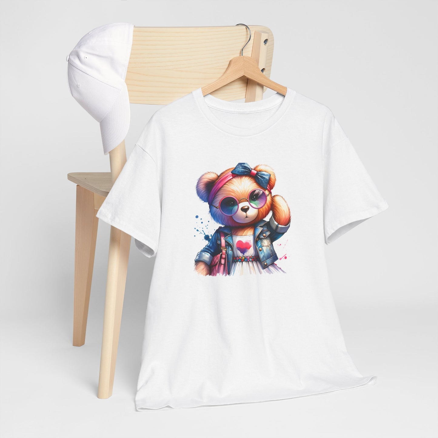 Princess Grace Cute Teddy Bear Unisex Heavy Cotton Tee Playful Graphic T-Shirt for All Ages
