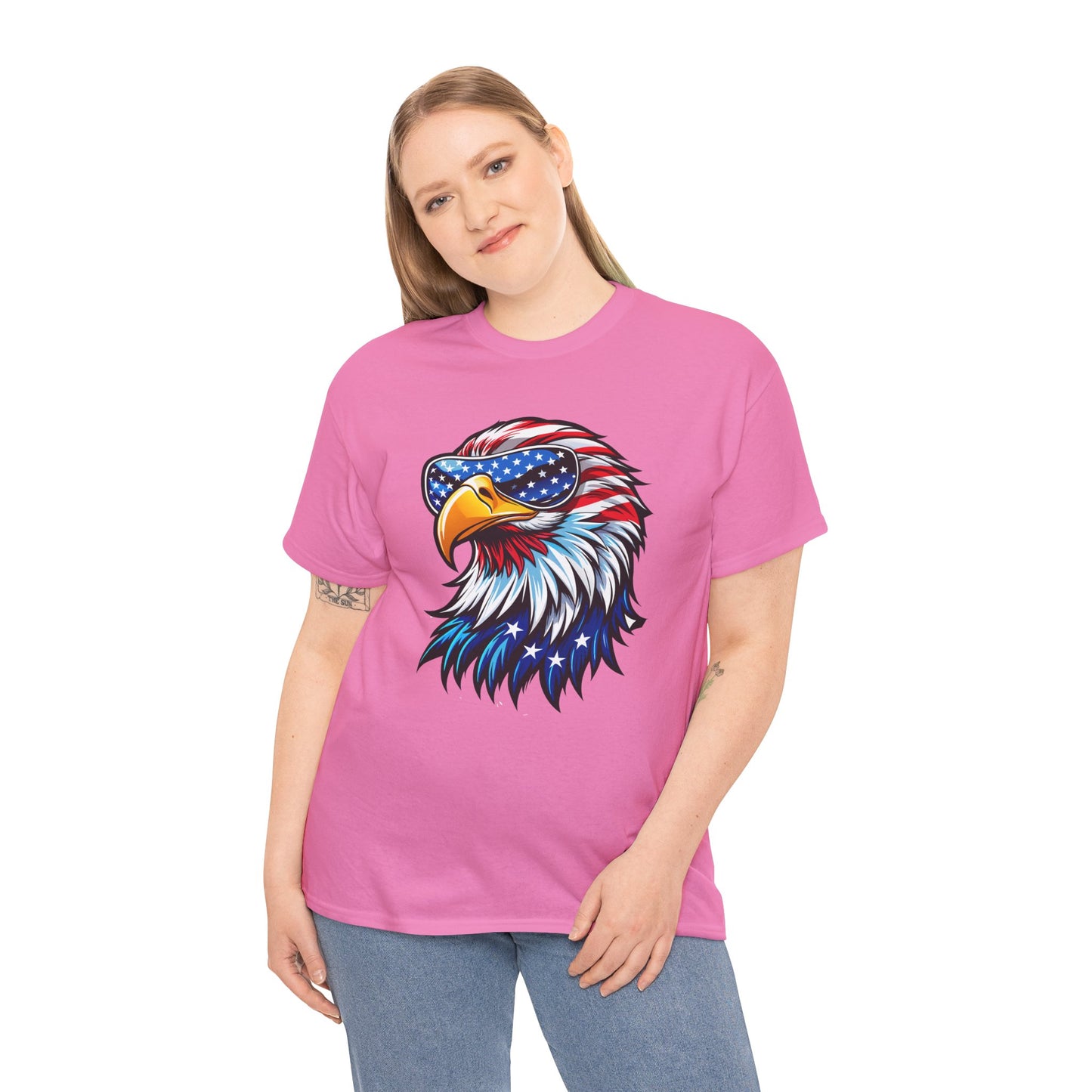 Princess Grace Patriotic Eagle Unisex Heavy Cotton Tee 4th of July Spirit