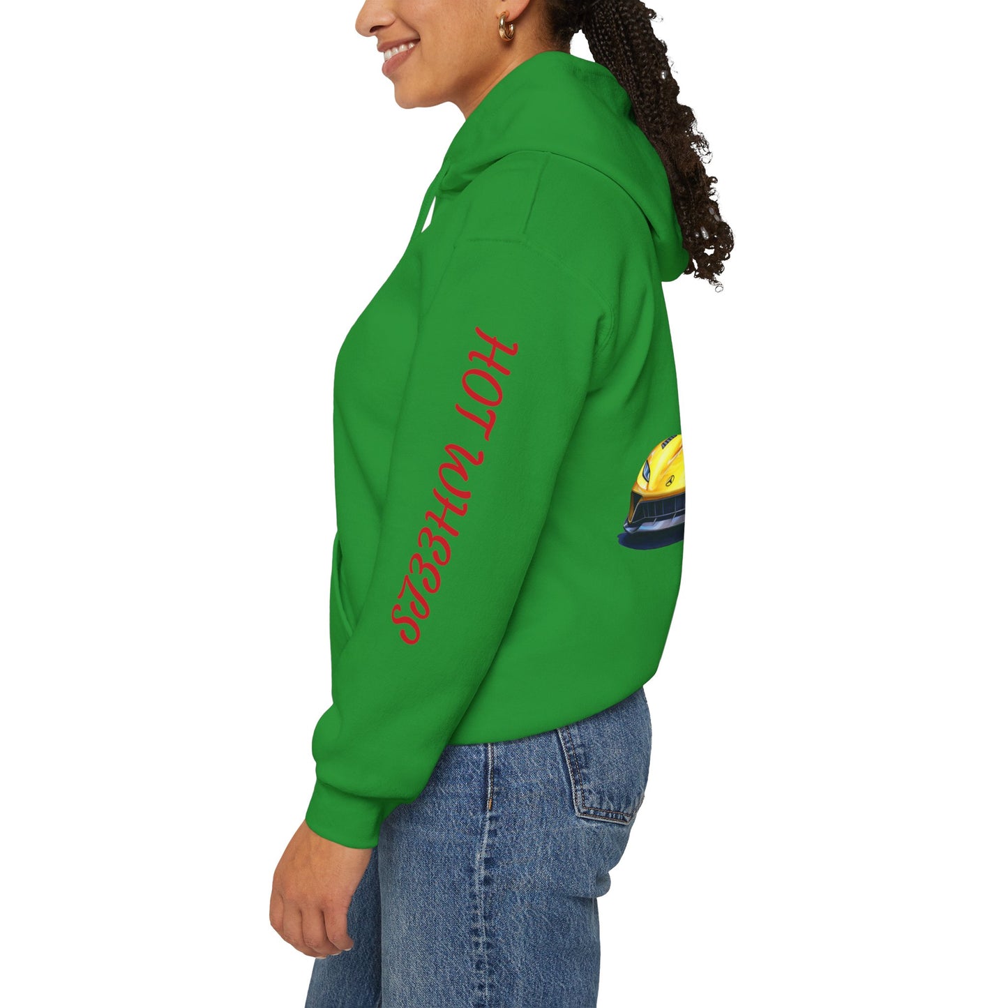 Princess Grace Hot Wheels Unisex Hooded Sweatshirt Stylish Car Graphic with Bold Text