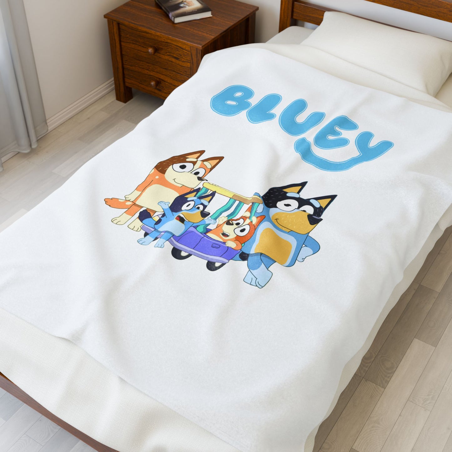 Princess Grace Bluey Family Velveteen Plush Blanket Soft Cozy Blanket for Kids