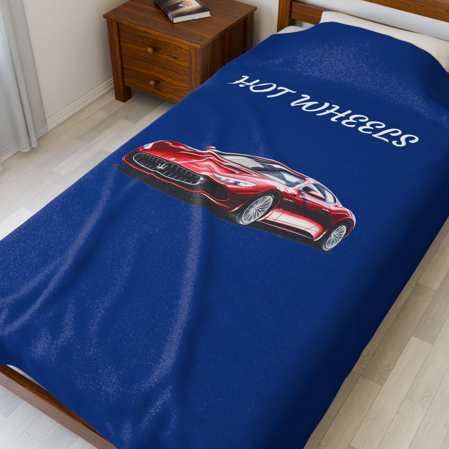 Princess Grace Hot Wheels Velveteen Plush Blanket Cozy Car Themed Throw for Kids and Enthusiasts