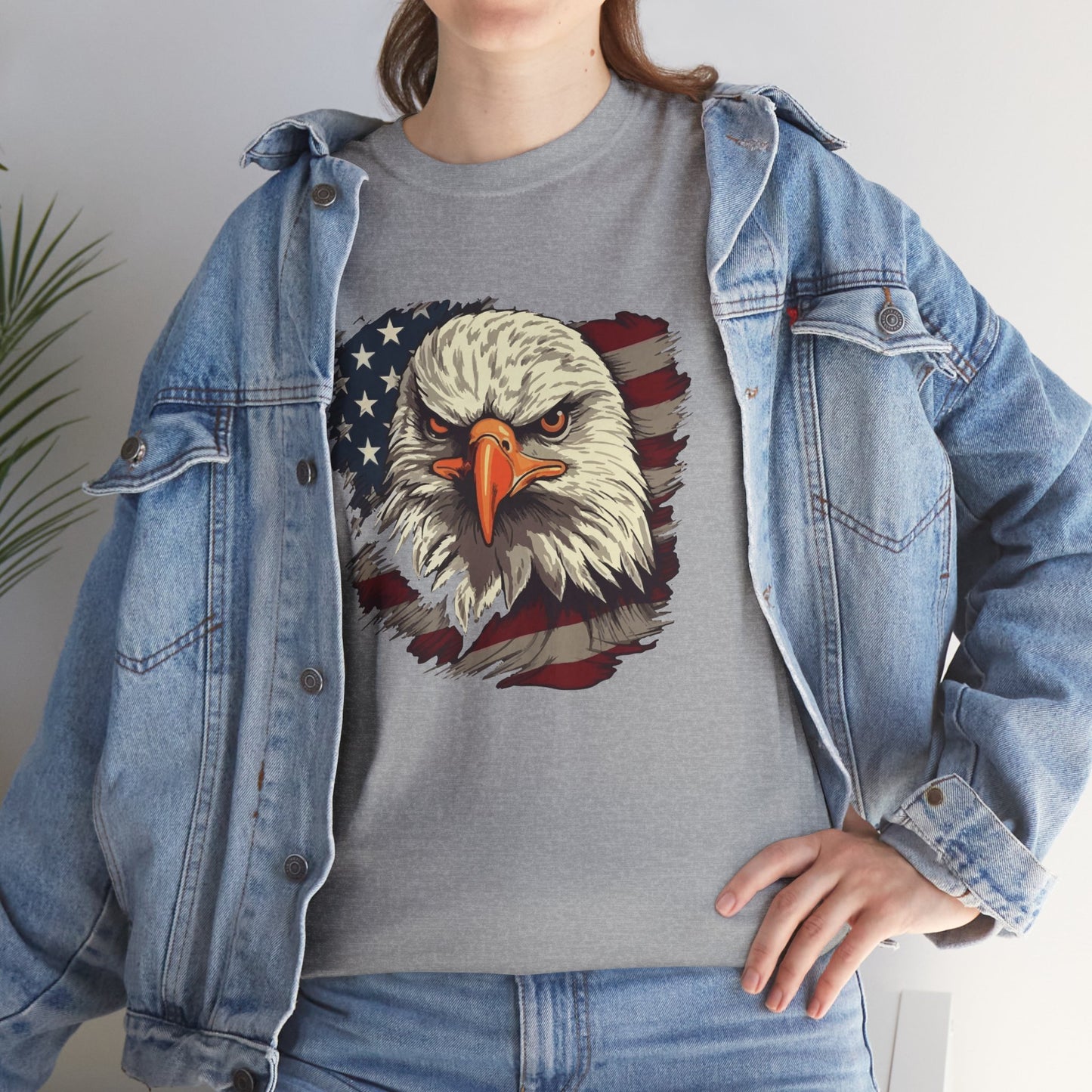 Princess Grace Patriotic Eagle Graphic Tee Unisex Heavy Cotton T-Shirt