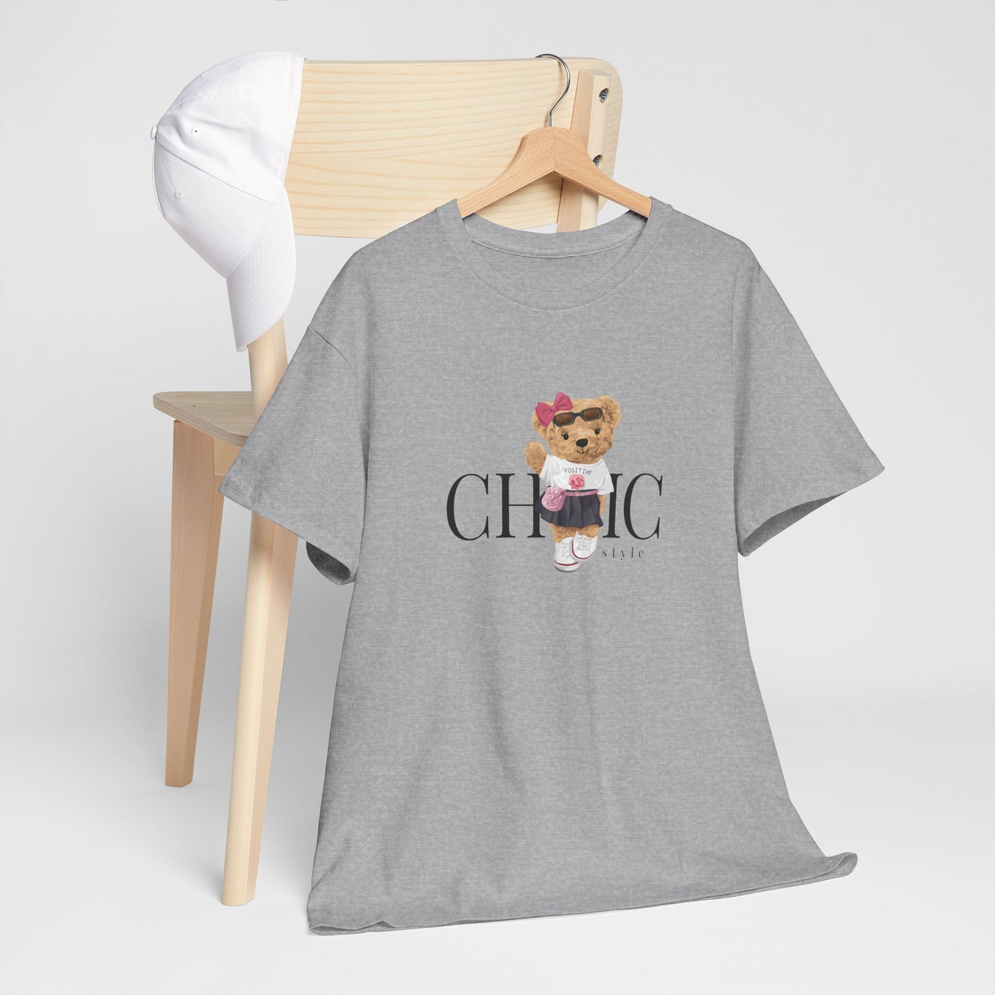 Princess Grace Chic Style Bear Unisex Heavy Cotton Tee Fashionable and Cozy Everyday Wear