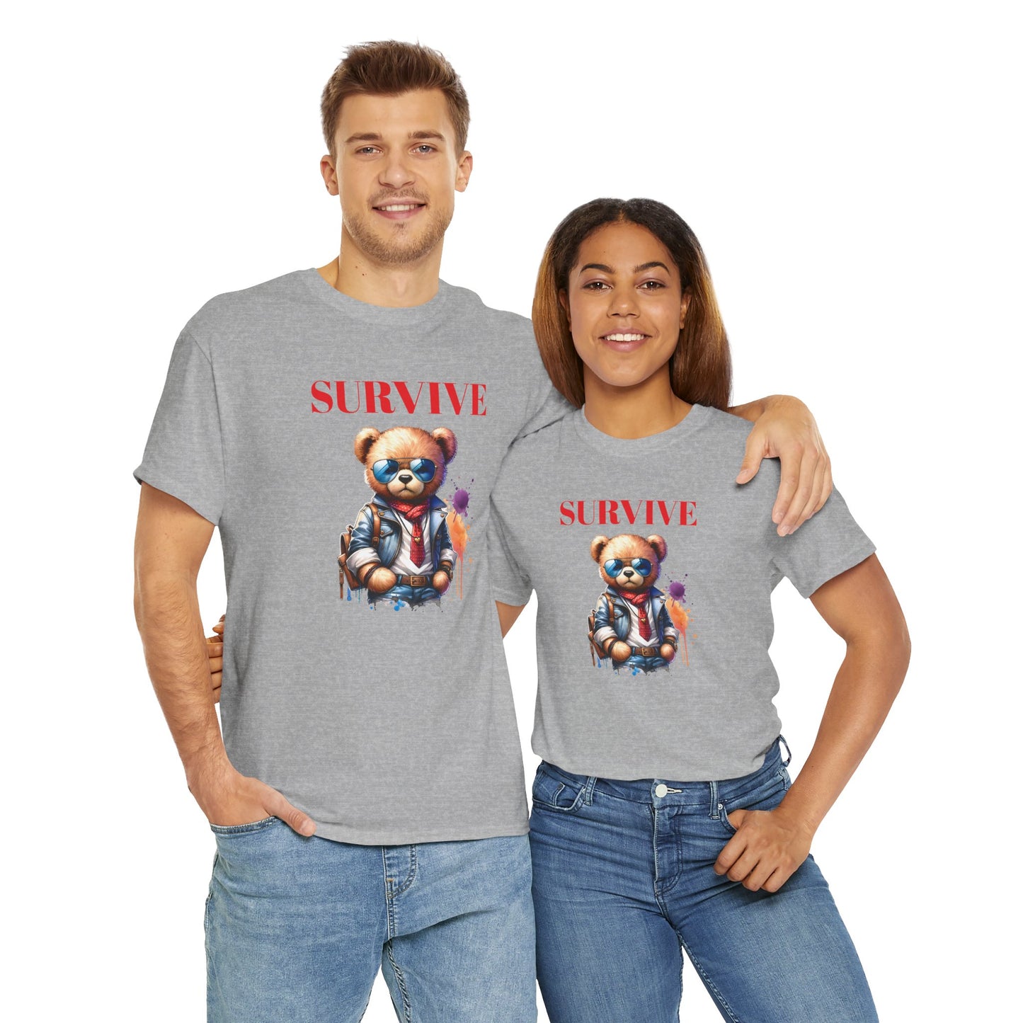 Princess Grace Survive Bear Unisex Heavy Cotton Tee