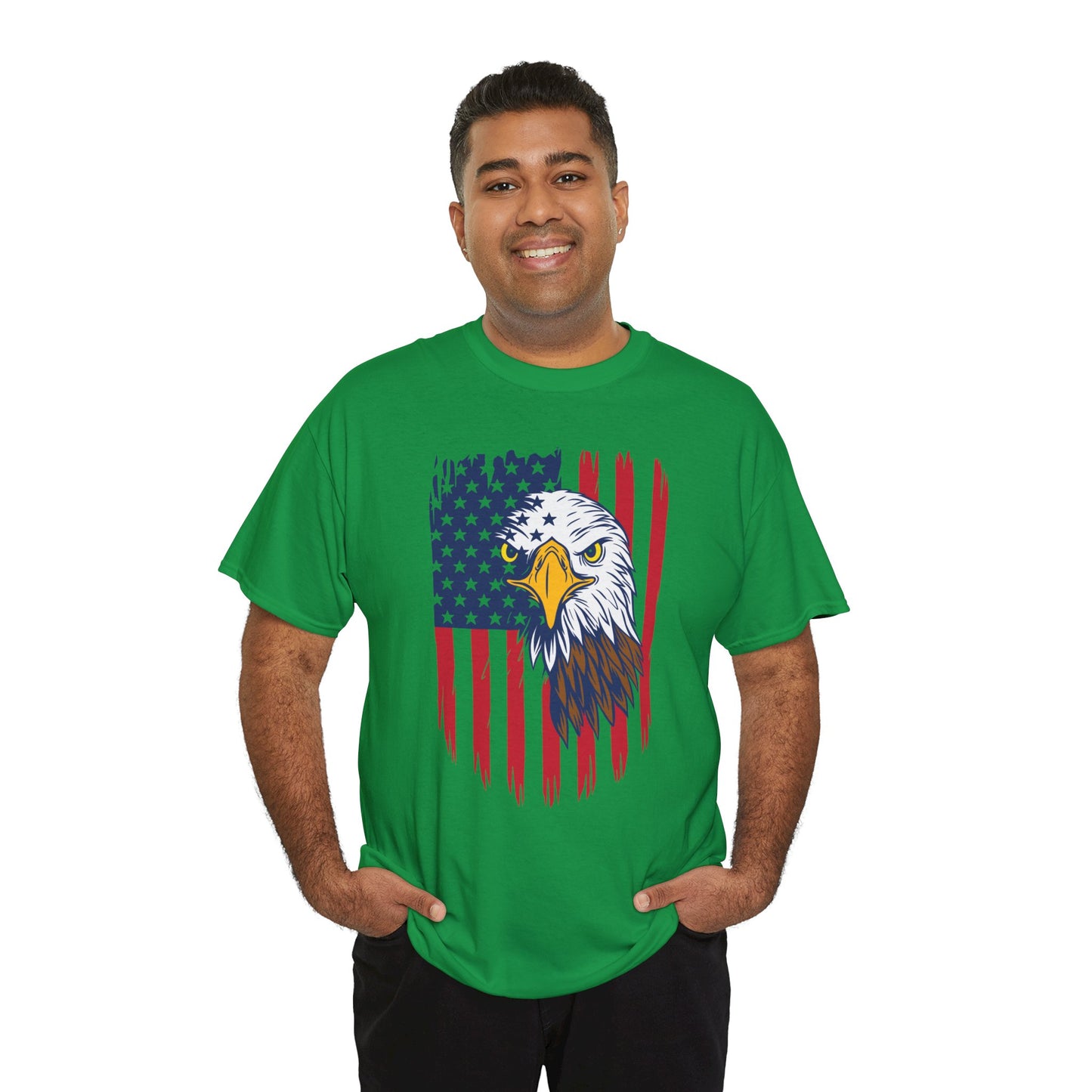 Princess Grace Eagle & American Flag Unisex Heavy Cotton Tee Patriotic Apparel for All Occasions