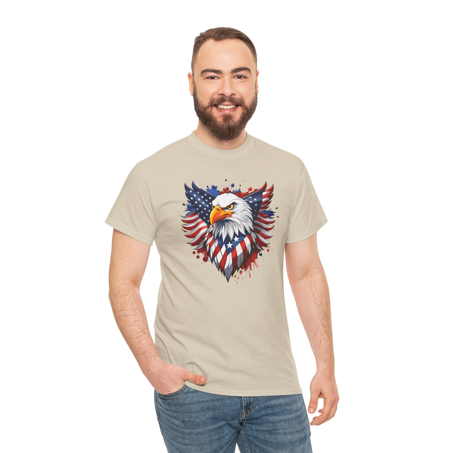 Princess Grace Patriotic Eagle Graphic Tee Unisex Heavy Cotton T-Shirt