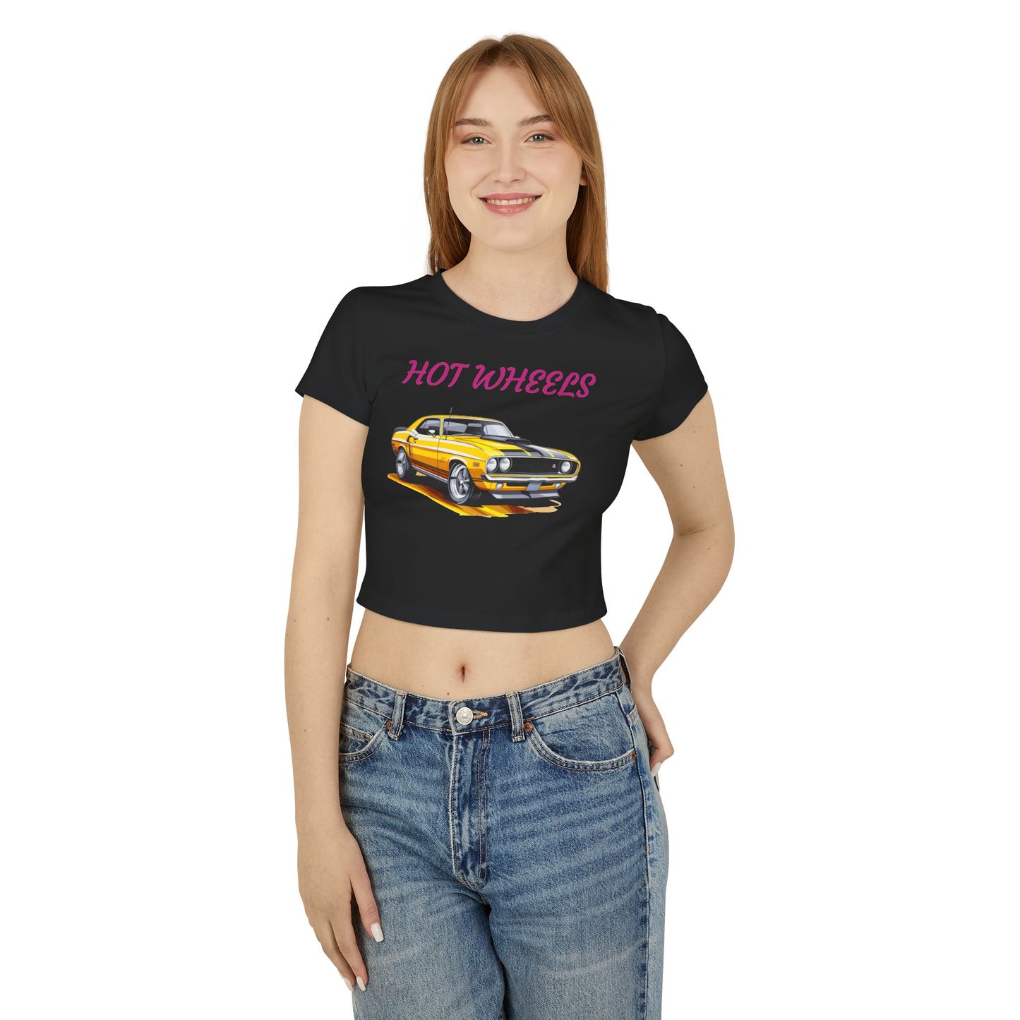 Princess Grace Hot Wheels Women's Baby Tee Retro Car Graphic T-Shirt