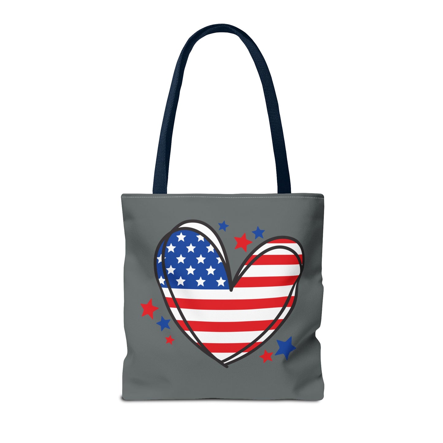 Princess Grace Patriotic Heart Tote Bag USA Flag Love