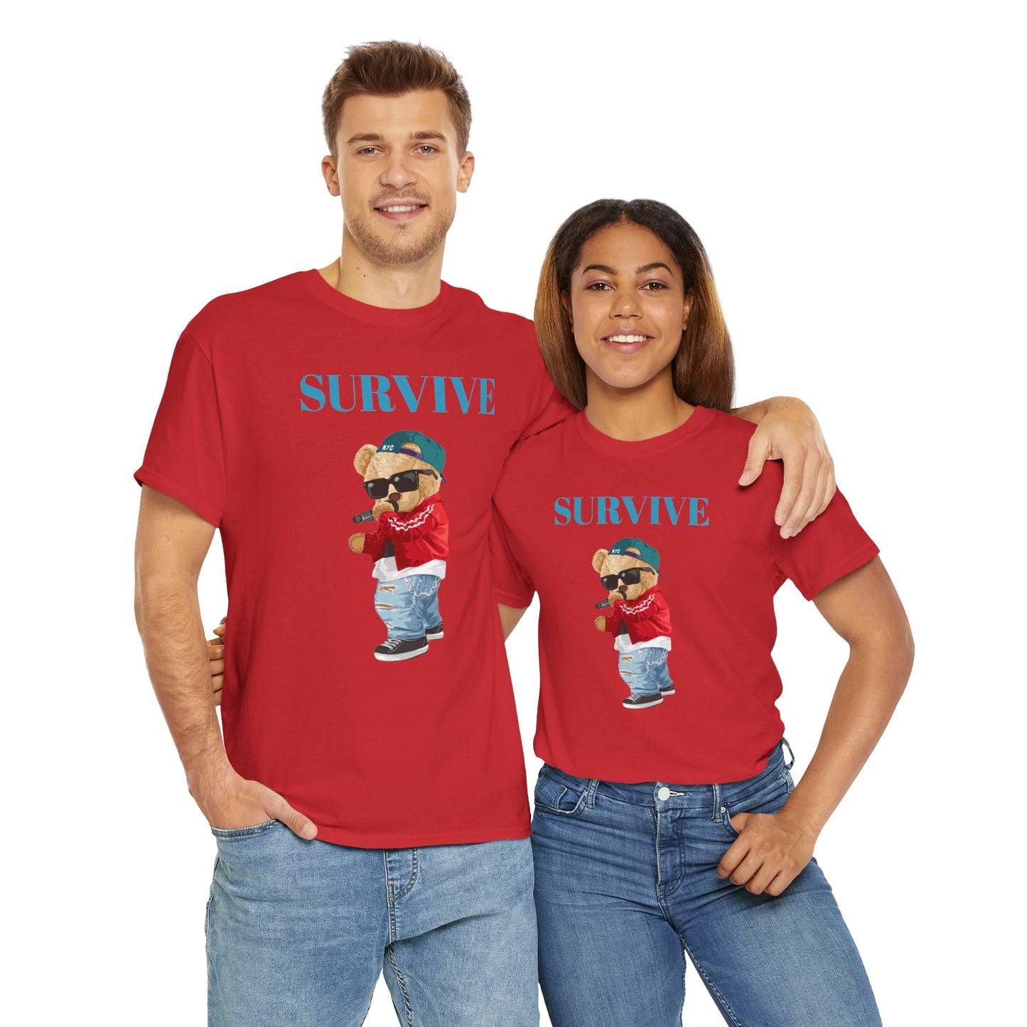Princess Grace Survive Bear Unisex Heavy Cotton Tee Trendy Casual Wear
