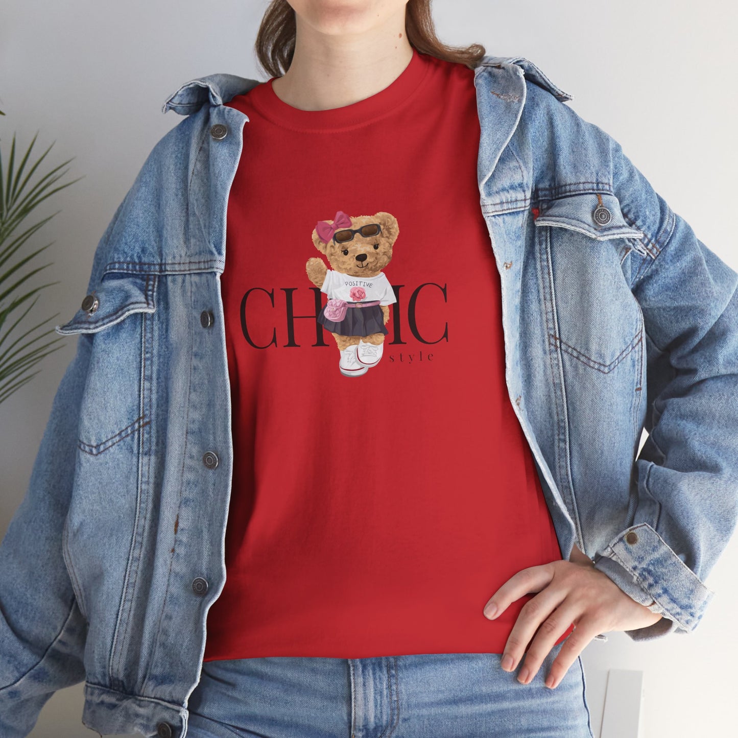 Princess Grace Chic Style Bear Unisex Heavy Cotton Tee Fashionable and Cozy Everyday Wear