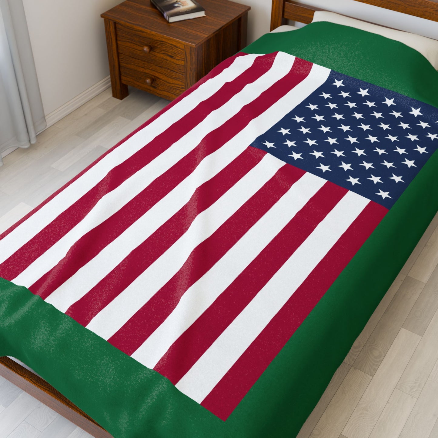 Princess Grace Patriotic Velveteen Plush Blanket Cozy Flag Design for Independence Day and Year Round Comfort