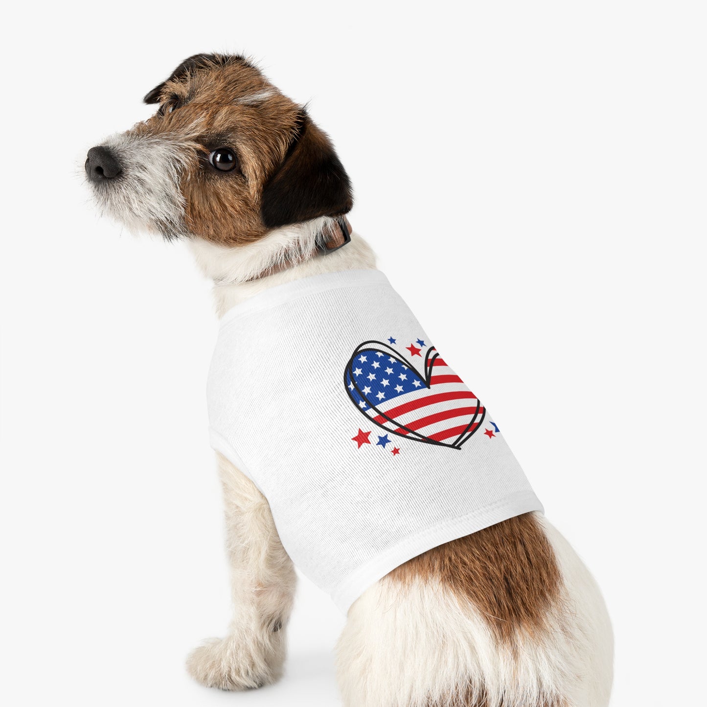 Princess Grace Patriotic Heart Pet Tank Top for Independence Day Celebrations