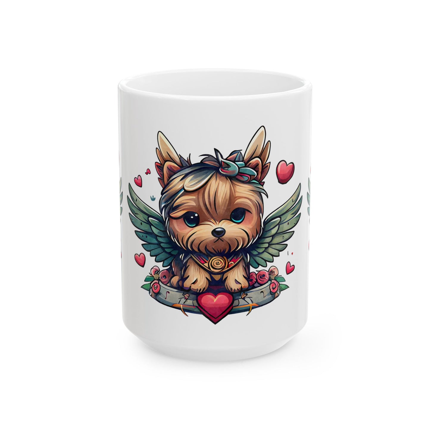 Princess Grace Cute Yorkie Angel Ceramic Mug Perfect Gift for Dog Lovers
