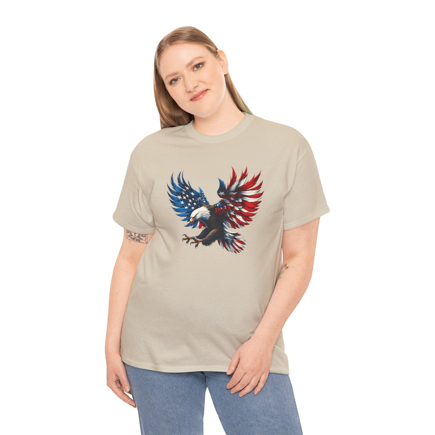 Princess Grace Patriotic Eagle Unisex Heavy Cotton Tee Bold USA Graphic Shirt