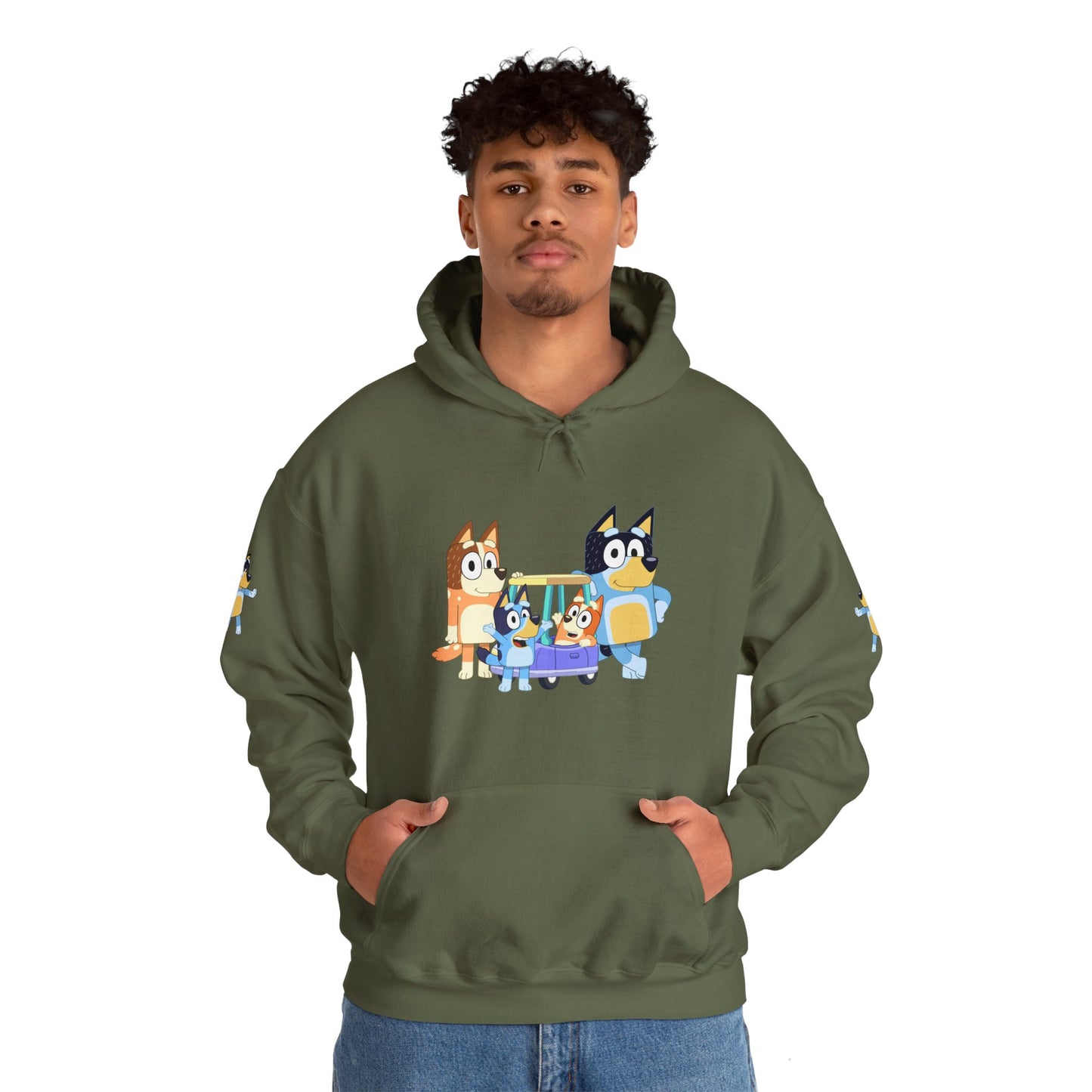 Princess Grace Bluey Fun Family Cartoon Hoodie - Unisex Heavy Blend with Playful Characters
