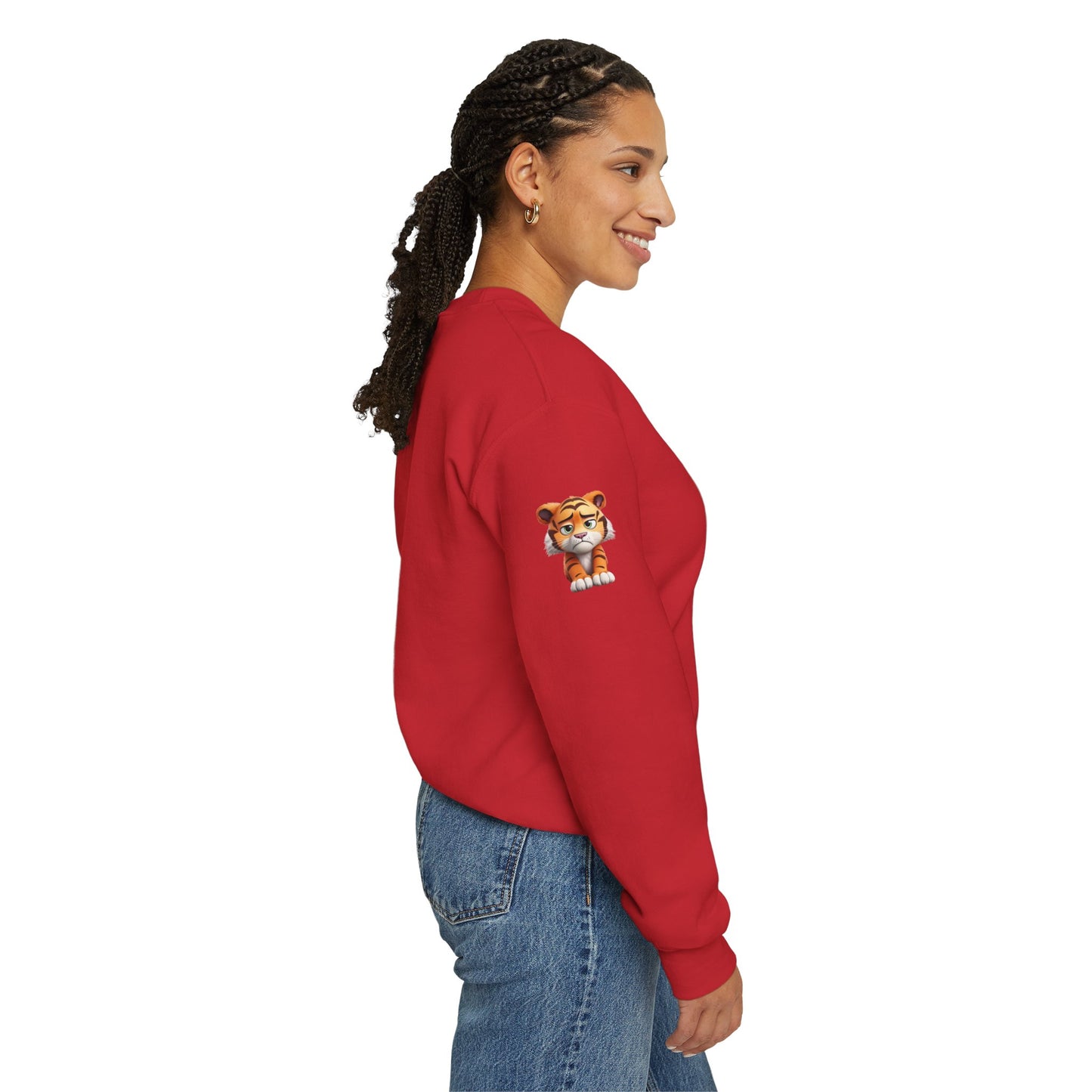 Princess Grace Cute Tiger Graphic Unisex Crewneck Sweatshirt for Animal Lovers