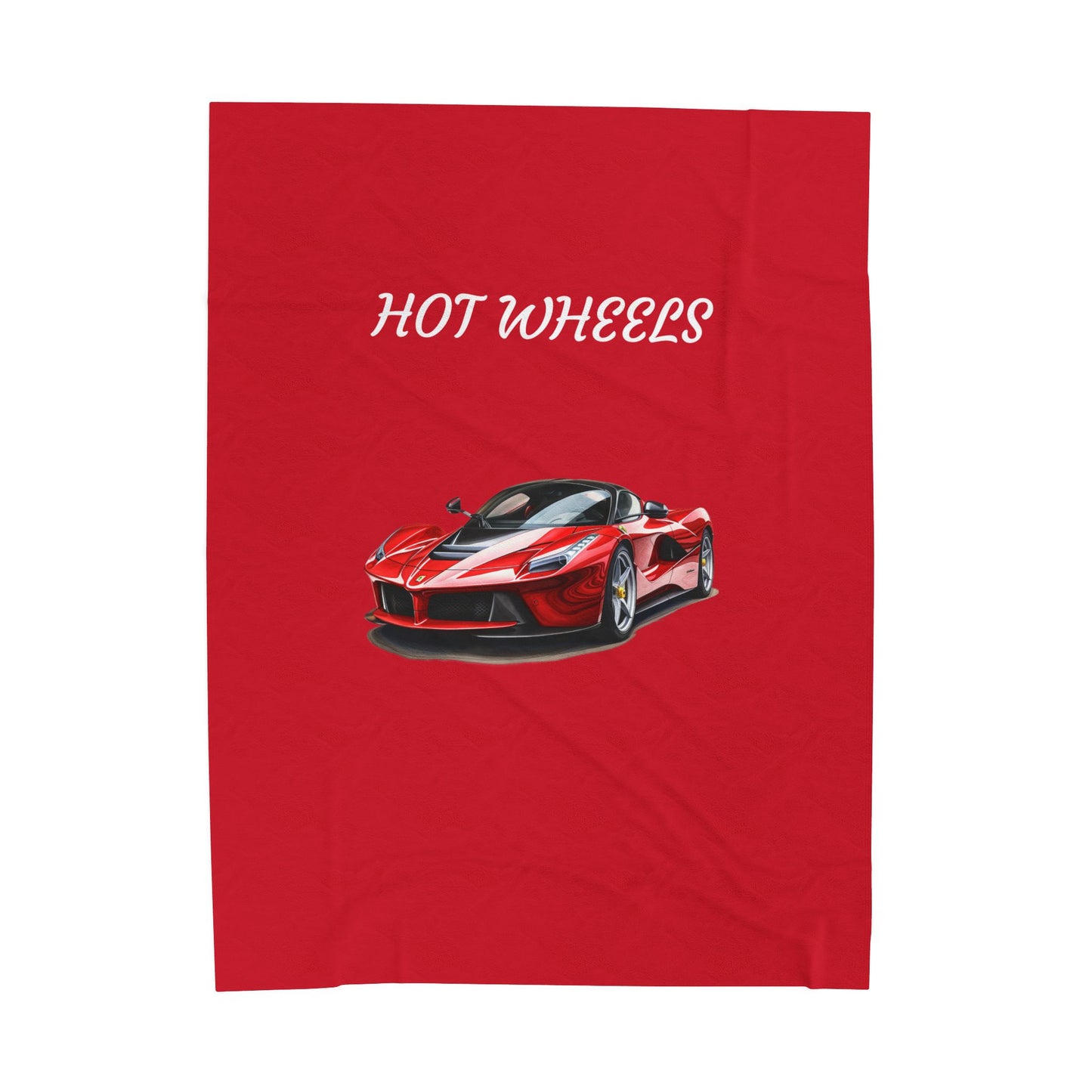 Princess Grace Hot Wheels Velveteen Plush Blanket Cozy Red Car Throw for Kids & Car Lovers