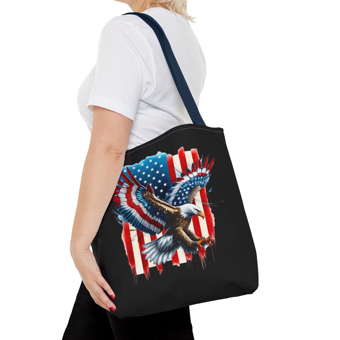 Princess Grace Patriotic Eagle Tote Bag American Flag Design