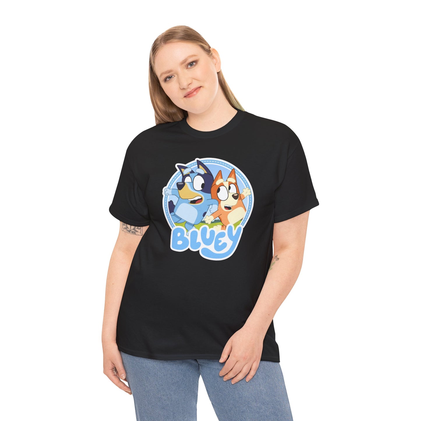 Princess Grace Bluey Fun Unisex Heavy Cotton Tee Perfect Gift for Kids and Cartoon Lovers