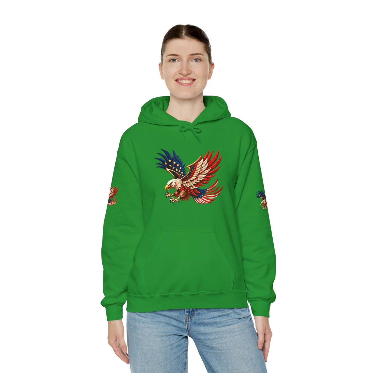 Princess grace Patriotic Eagle Hooded Sweatshirt Unisex Heavy Blend