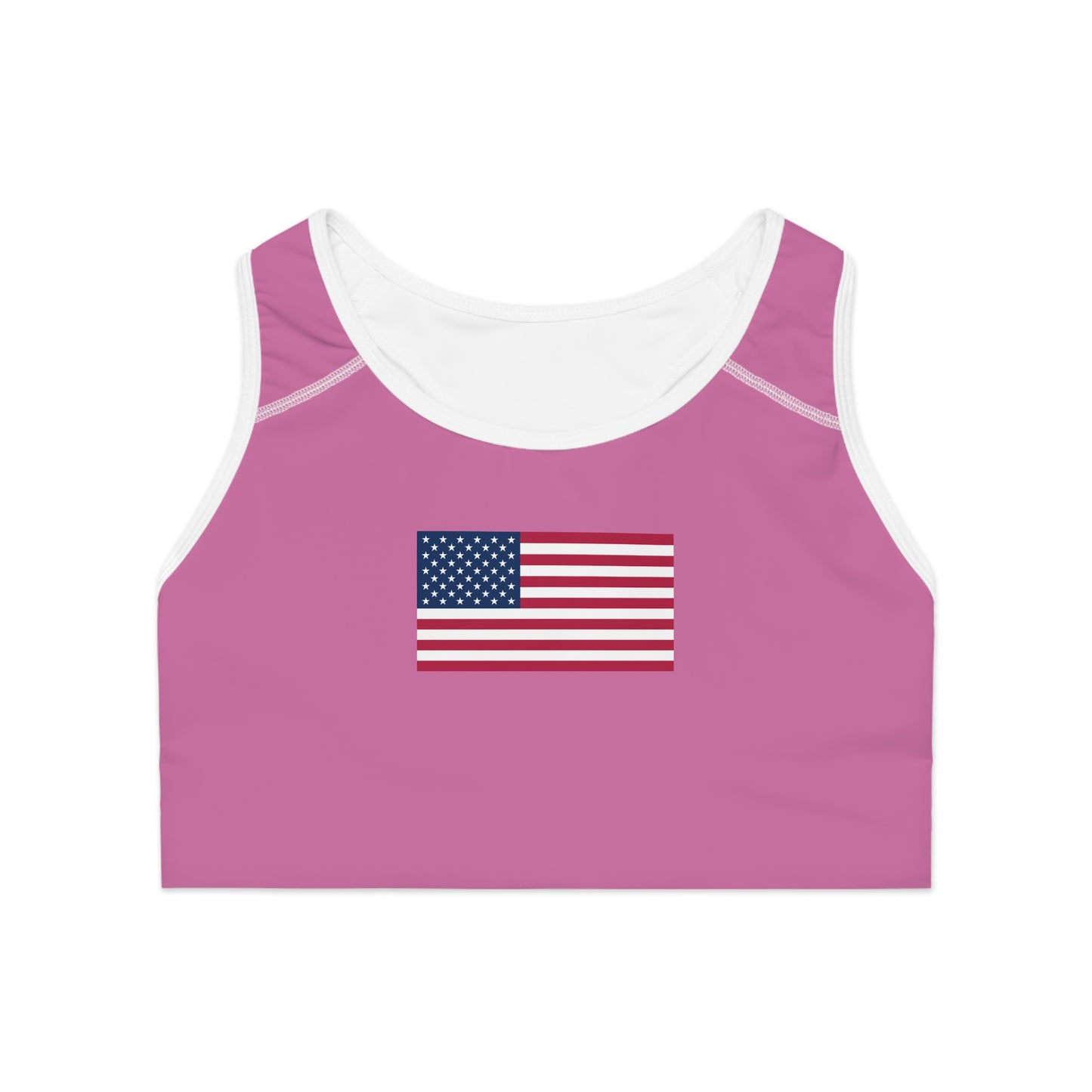 Princess Grace Patriotic Sports Bra USA Flag Design for Active Women