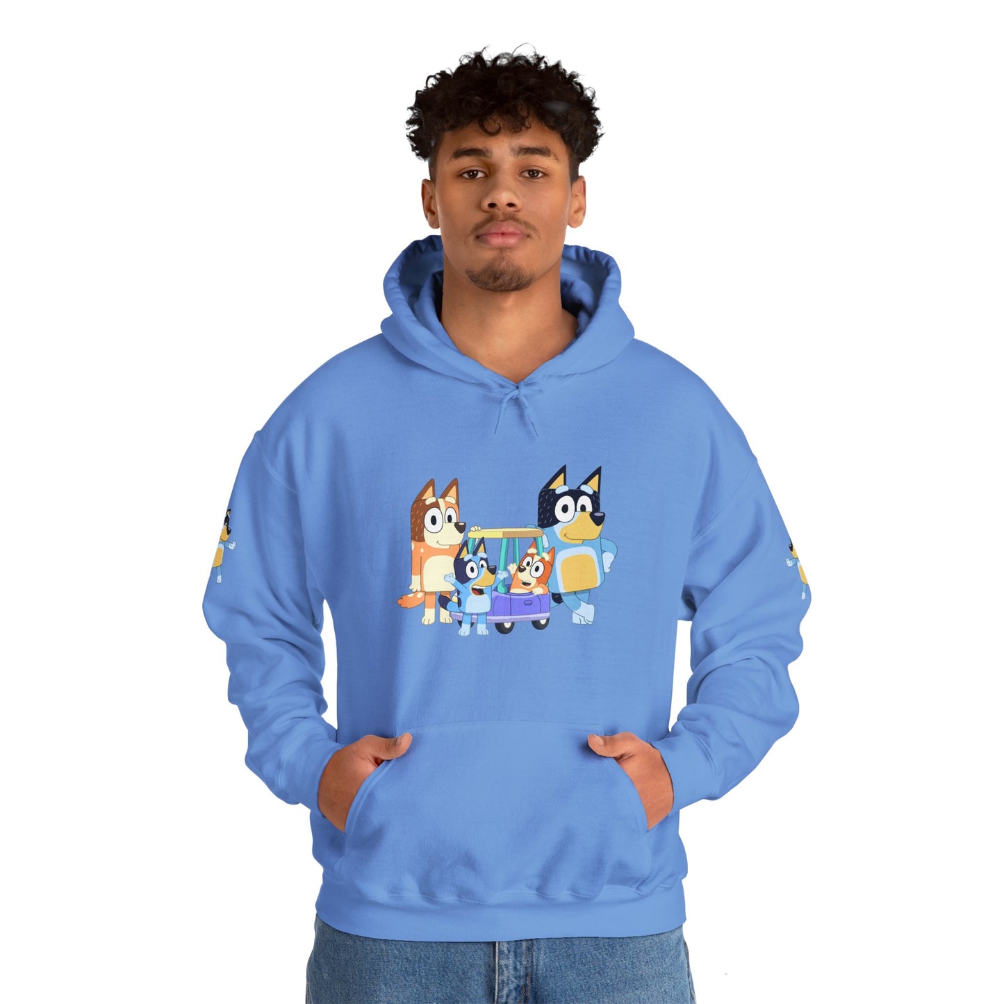 Princess Grace Bluey Fun Family Cartoon Hoodie - Unisex Heavy Blend with Playful Characters