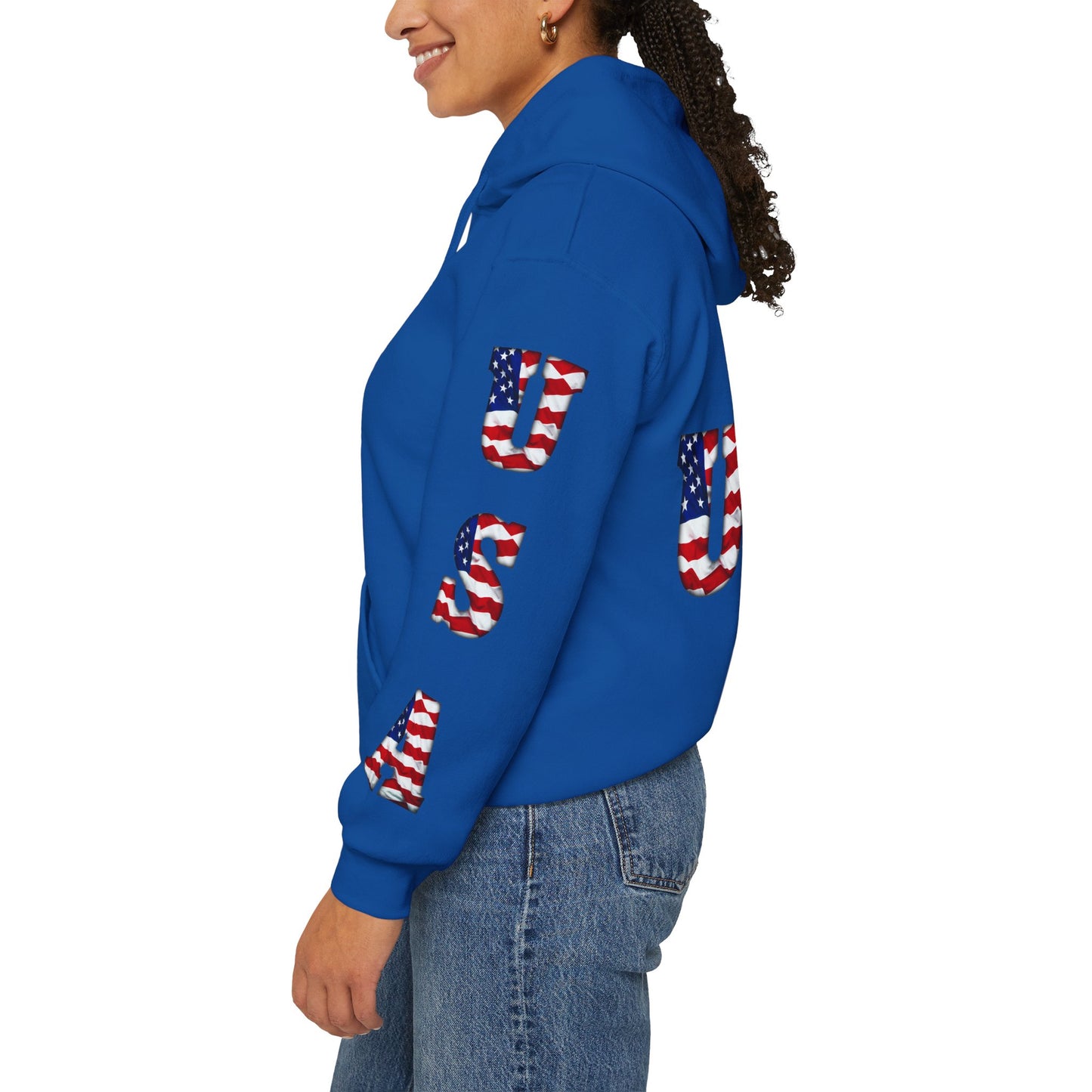 Princess Grace Patriotic USA Unisex Hooded Sweatshirt Heavy Blend for Comfort