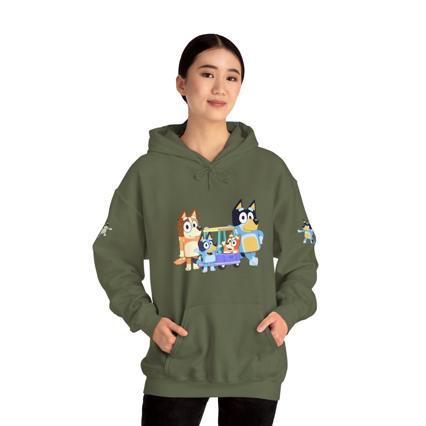 Princess Grace Bluey Fun Family Cartoon Hoodie - Unisex Heavy Blend with Playful Characters