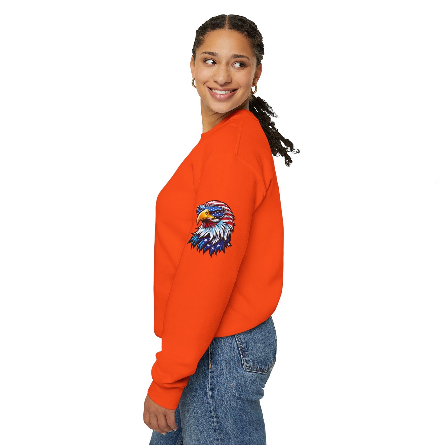 Princess Grace Patriotic Eagle Sweatshirt Unisex Heavy Blend Crewneck for Independence Day
