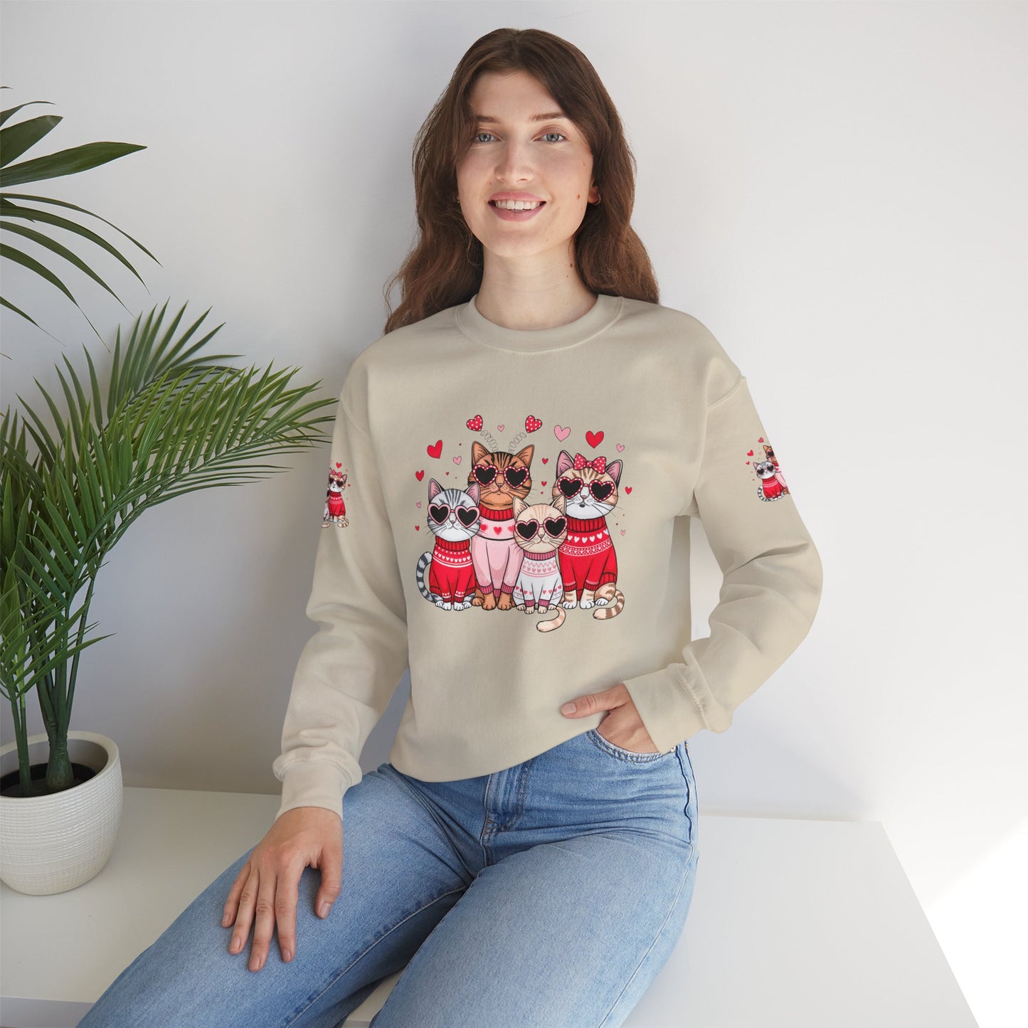 Princess Grace Cute Cat Lovers Crewneck Sweatshirt Cozy Valentine's Gift