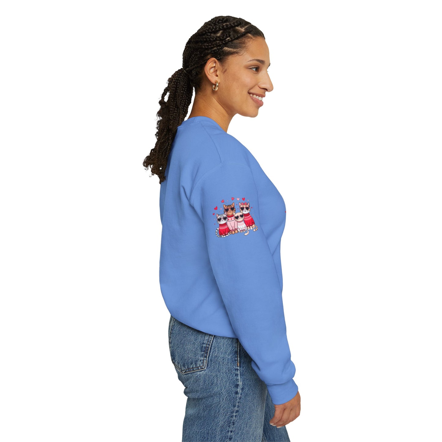 Princess Grace Cute Cat Lovers Crewneck Sweatshirt Cozy Valentine's Gift