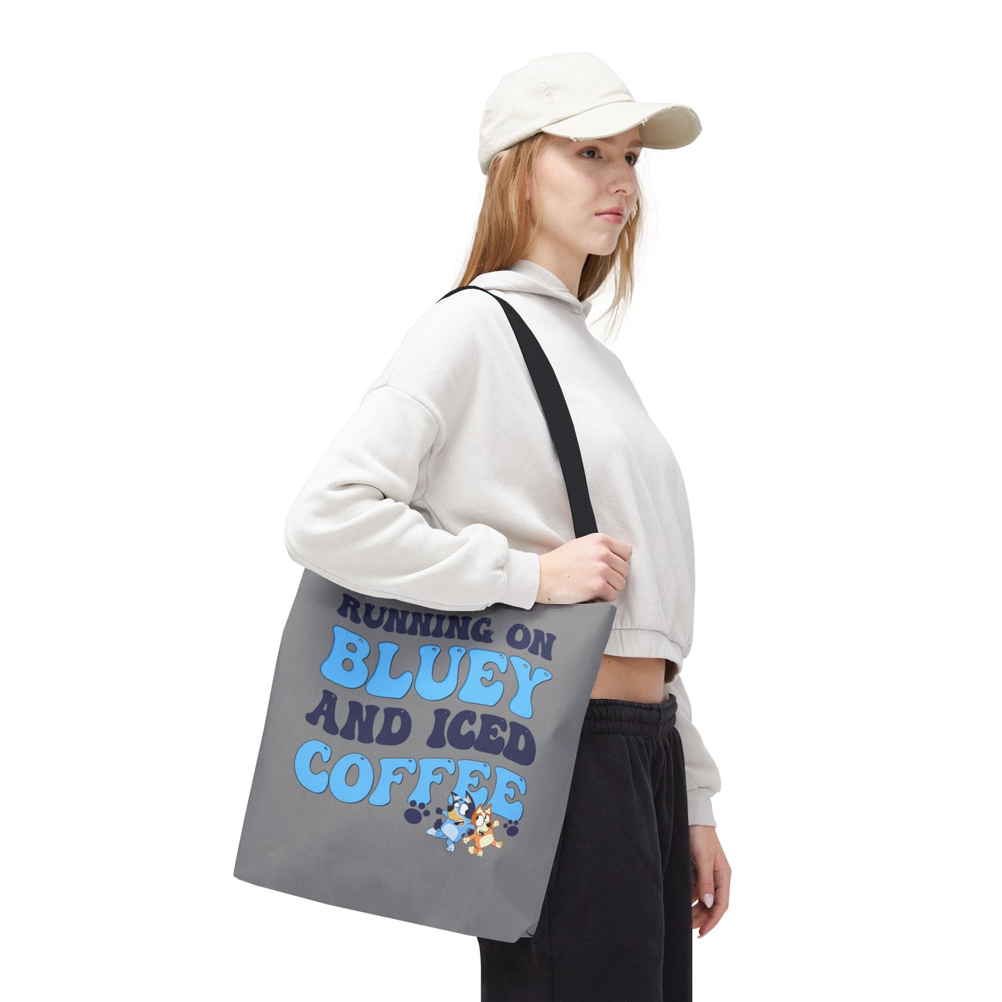 Princess Grace Running on Bluey and Iced Coffee Tote Bag Fun & Functional Everyday Bag