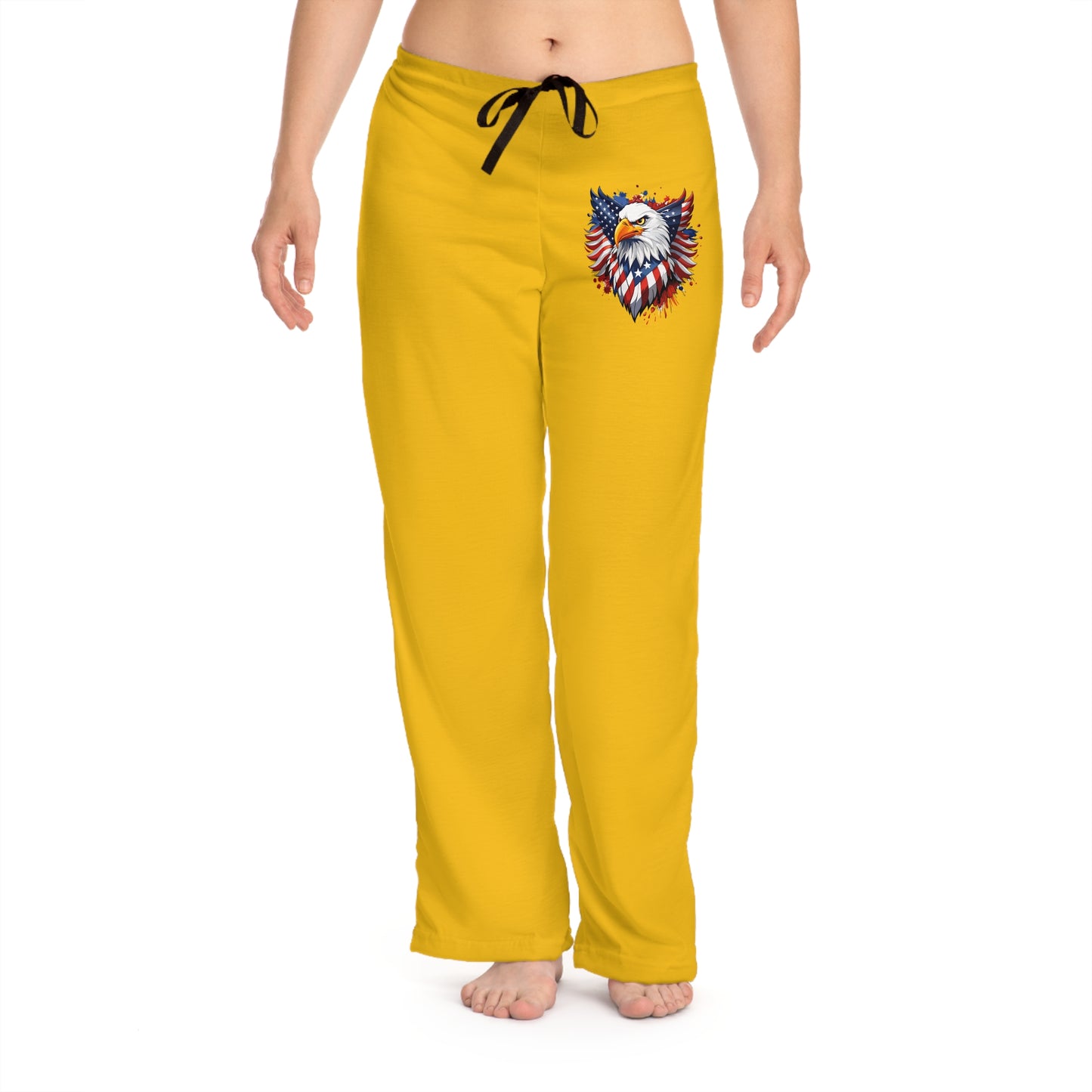 Princess Grace American Eagle Pajama Pants Cozy Yellow Lounge Wear for Holidays & Celebrations