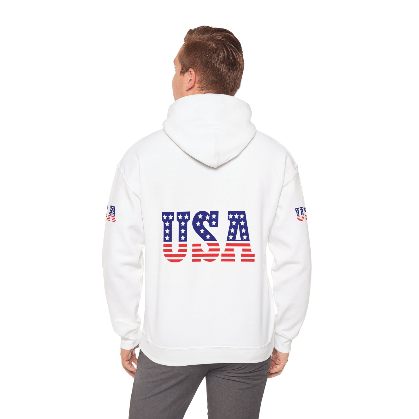 Princess Grace USA Proud Unisex Heavy Blend Hooded Sweatshirt Patriotic Eagle Design