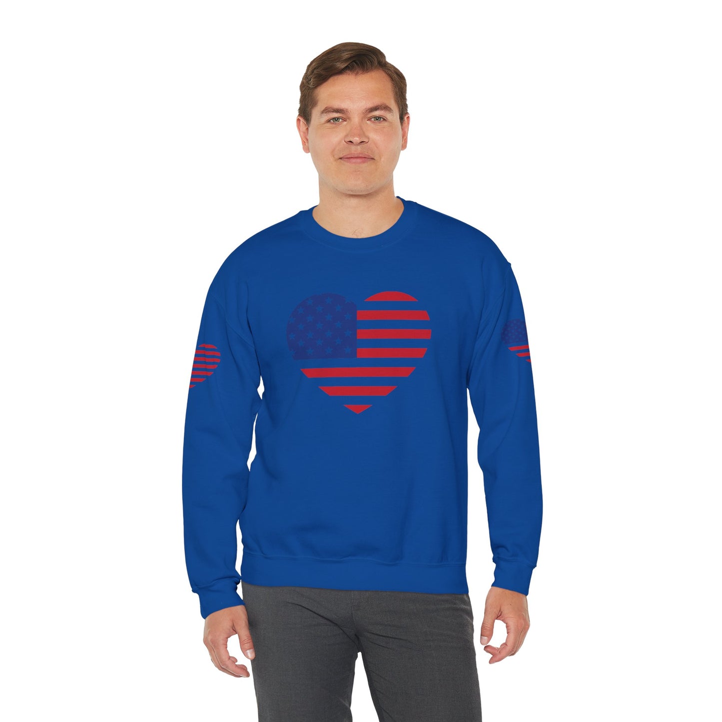 Princess Grace USA Heart Unisex Crewneck Sweatshirt Cozy American Pride